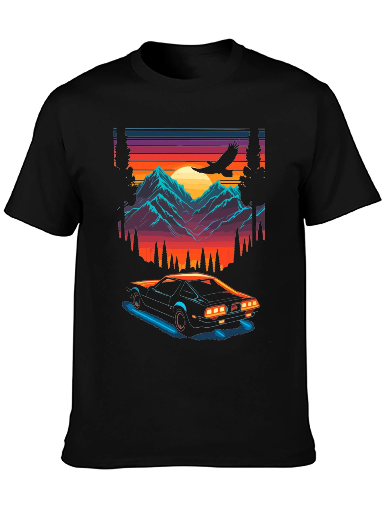 Retro Sunset Car Graphic Tee