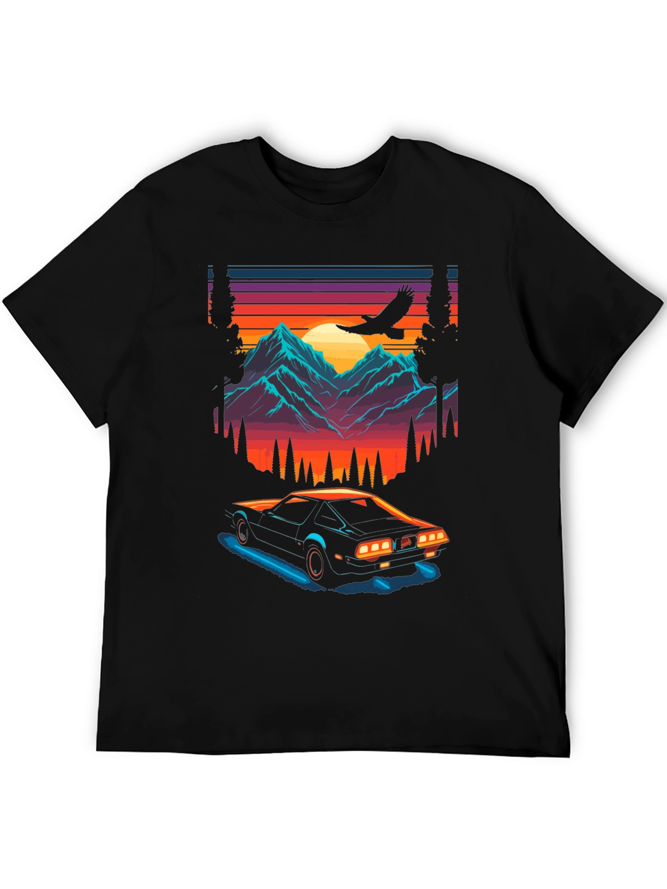 Retro Sunset Car Graphic Tee