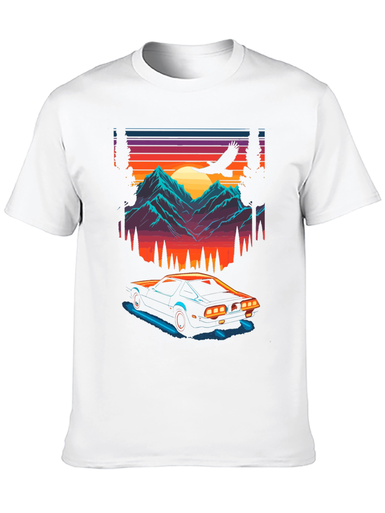 Retro Sunset Car Graphic Tee