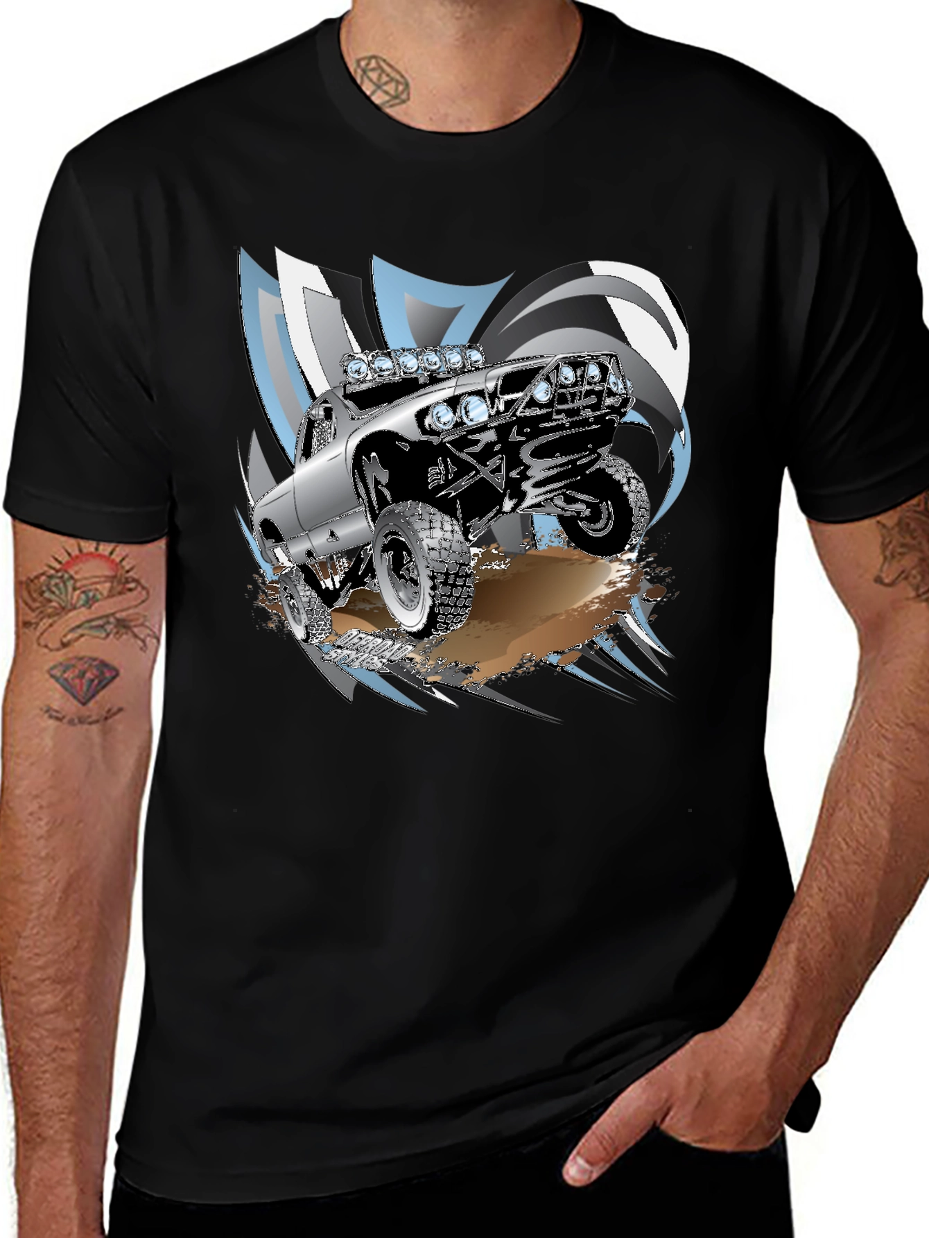Off-Road Truck Graphic T-Shirt - Black
