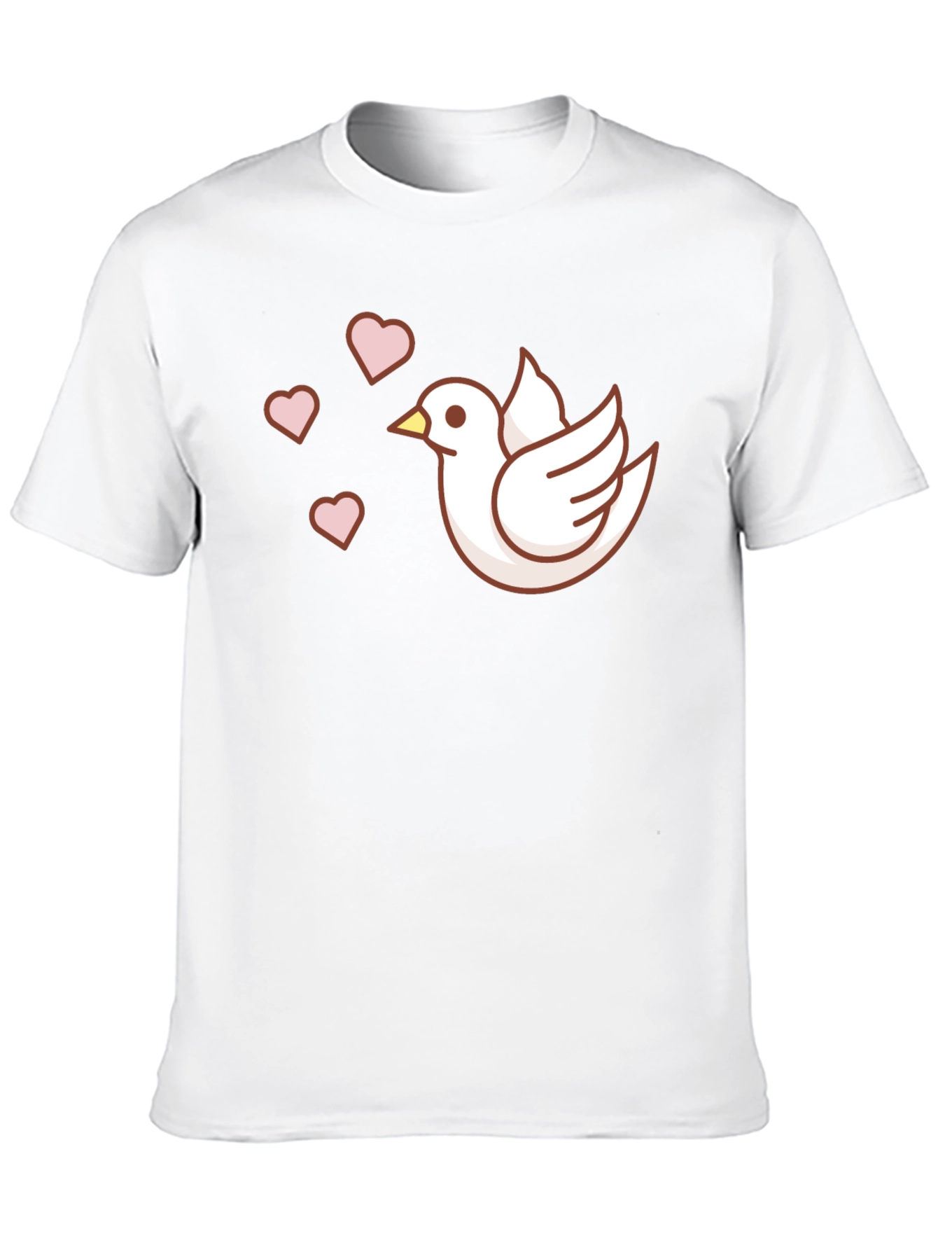 Dove with Hearts Graphic T-Shirt - Black