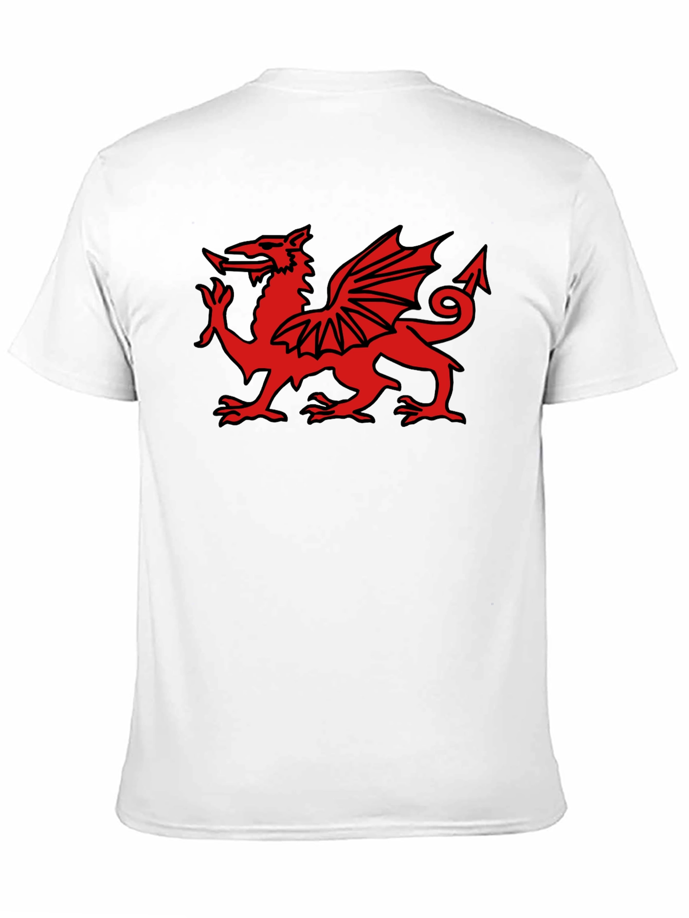 Welsh Dragon Graphic Tee - Black Cotton T-Shirt
