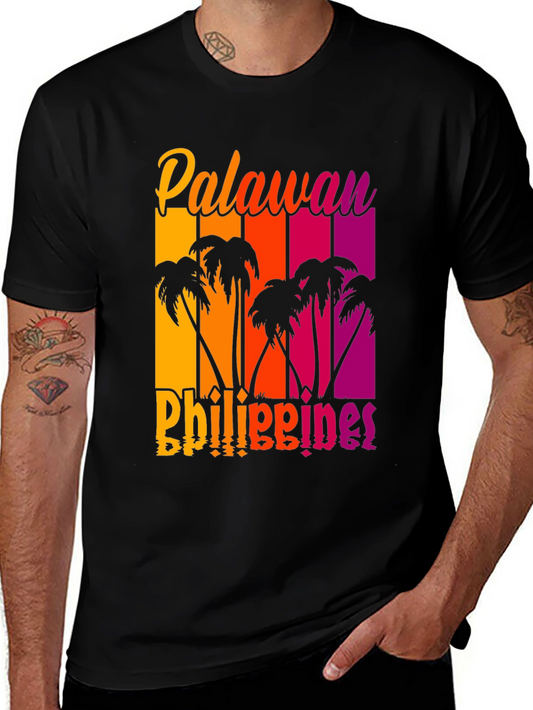 Palawan Philippines Palm Tree Graphic T-Shirt
