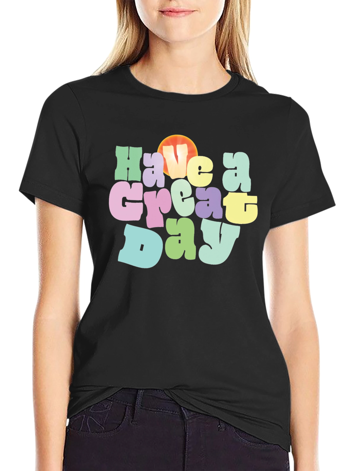 Have a Great Day Graphic T-Shirt - Black