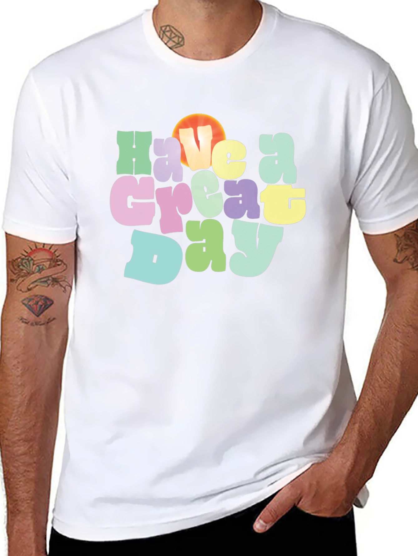Have a Great Day Graphic T-Shirt - Black