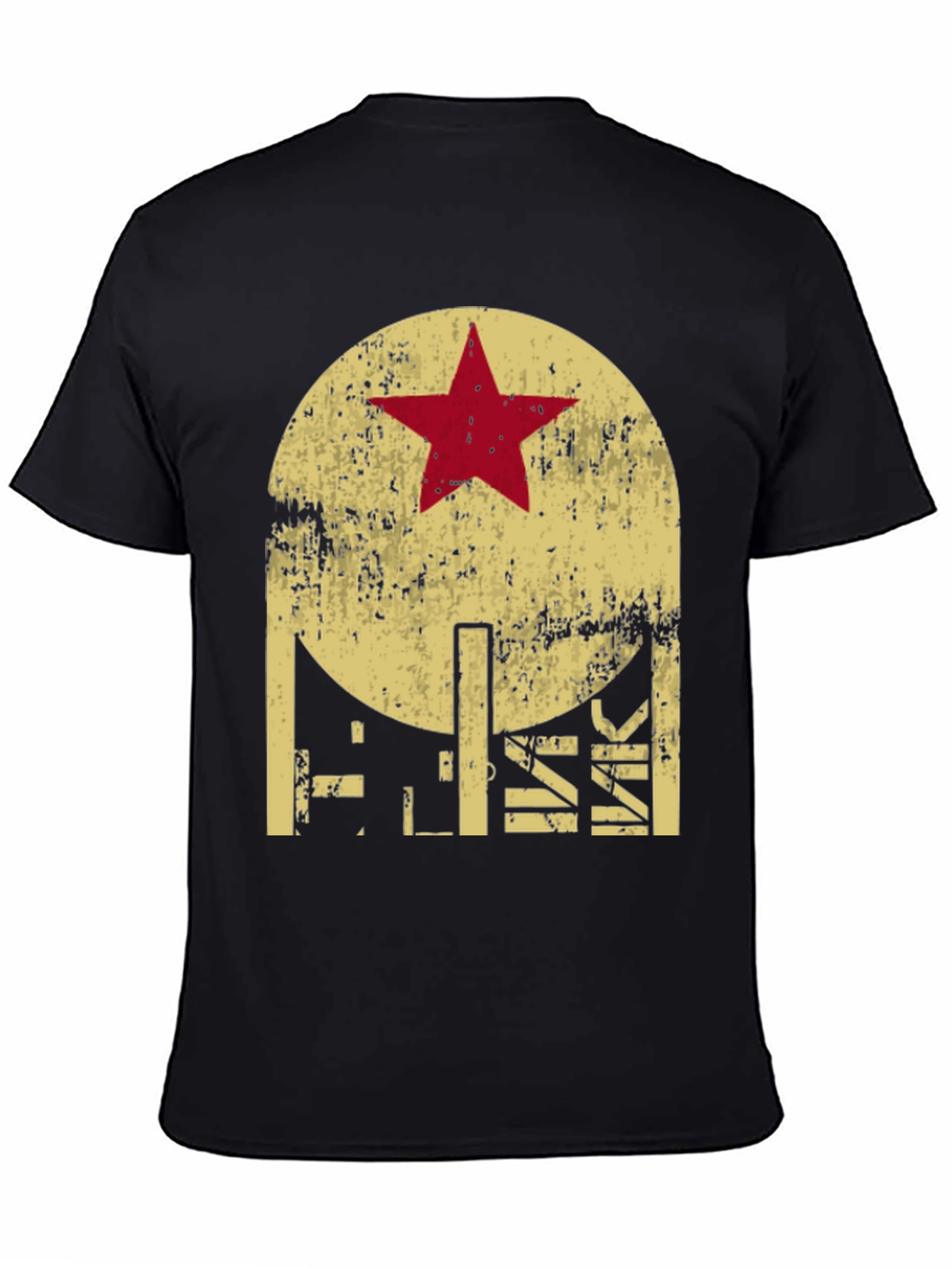 Retro Graphic T-Shirt - Distressed Star Design