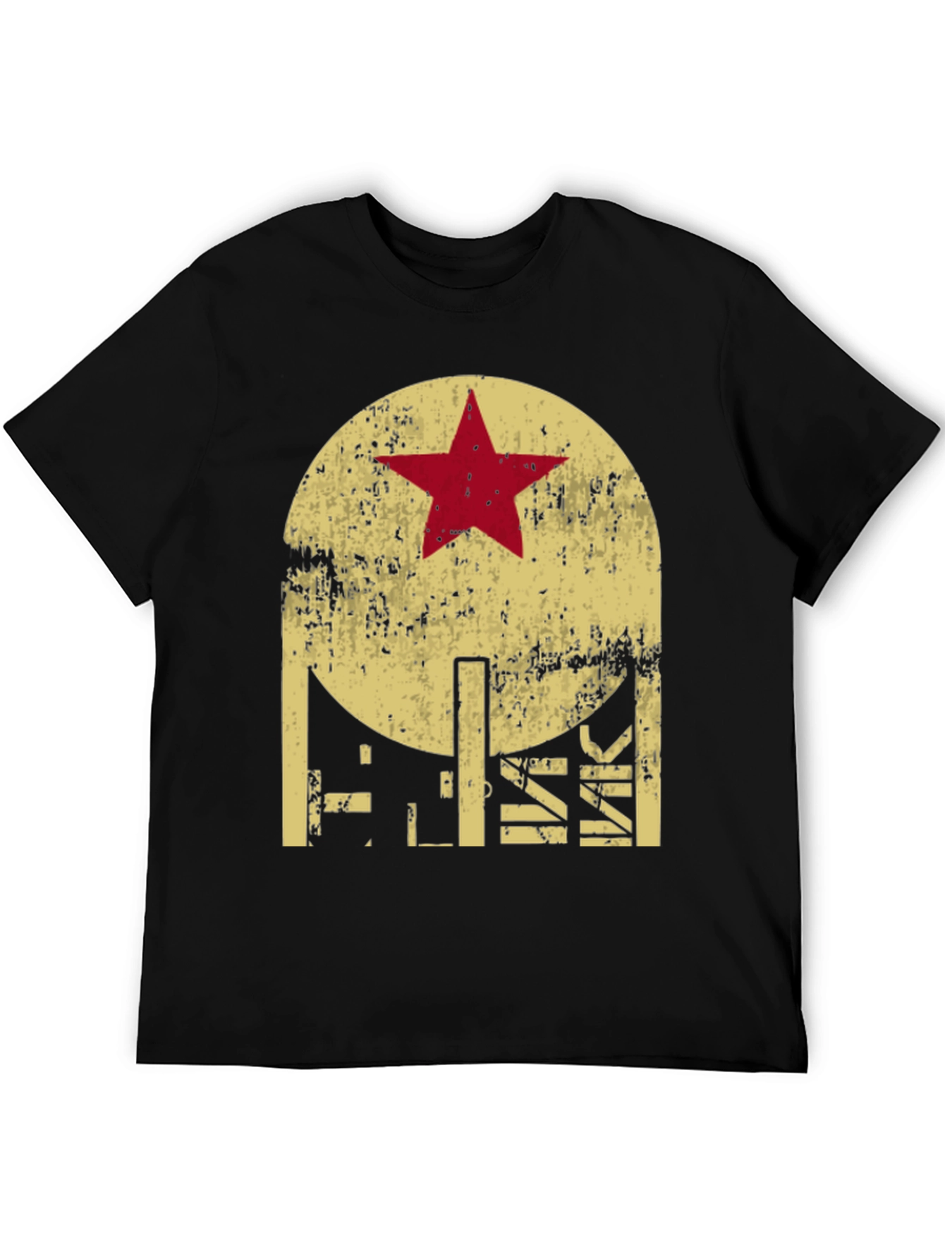 Retro Graphic T-Shirt - Distressed Star Design