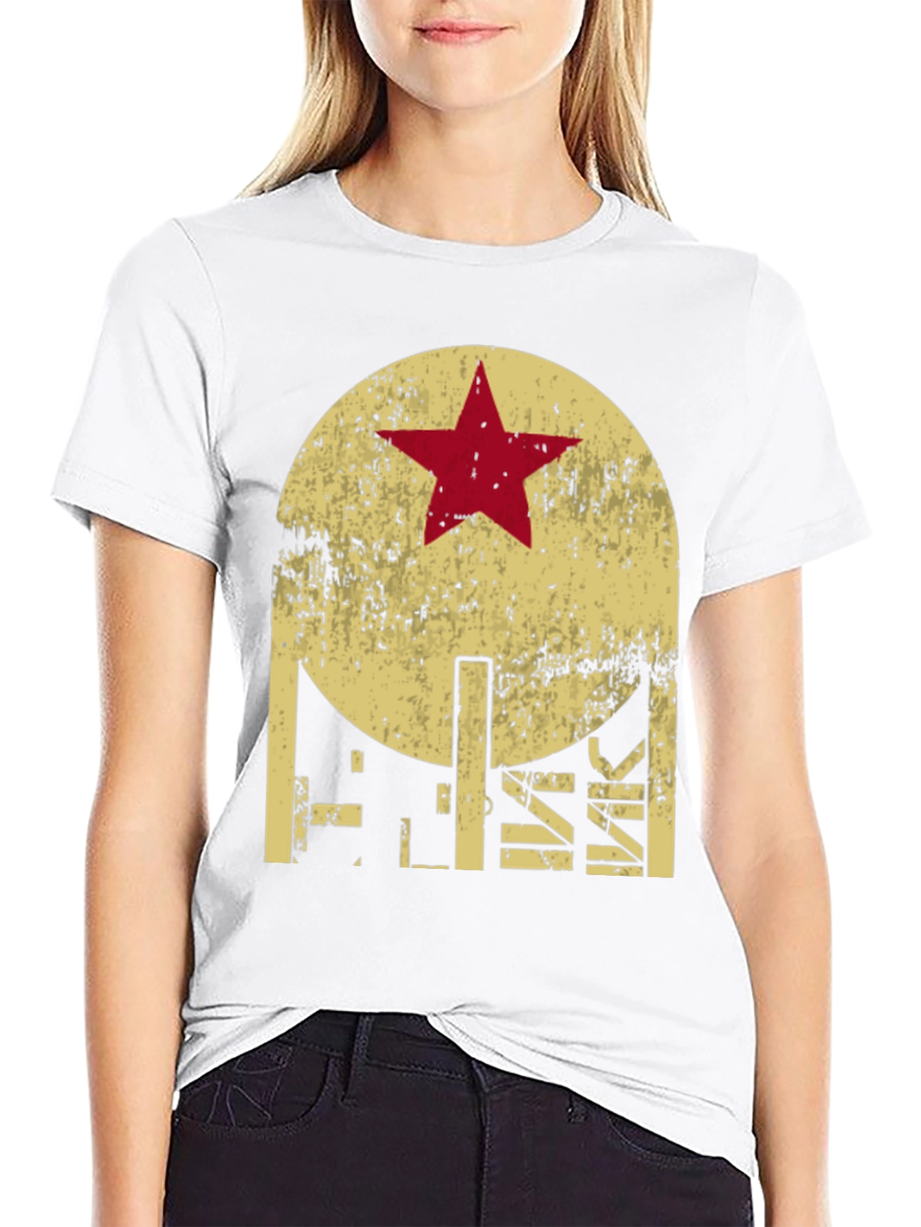Retro Graphic T-Shirt - Distressed Star Design