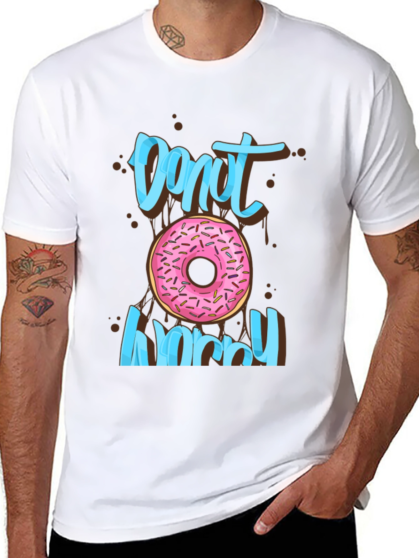 Donut Worry Graphic T-Shirt Fun Casual Tee