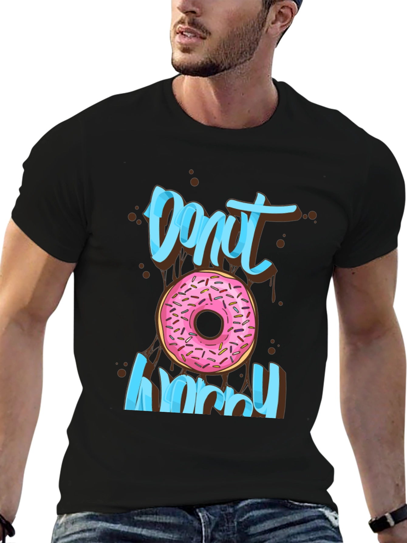 Donut Worry Graphic T-Shirt Fun Casual Tee