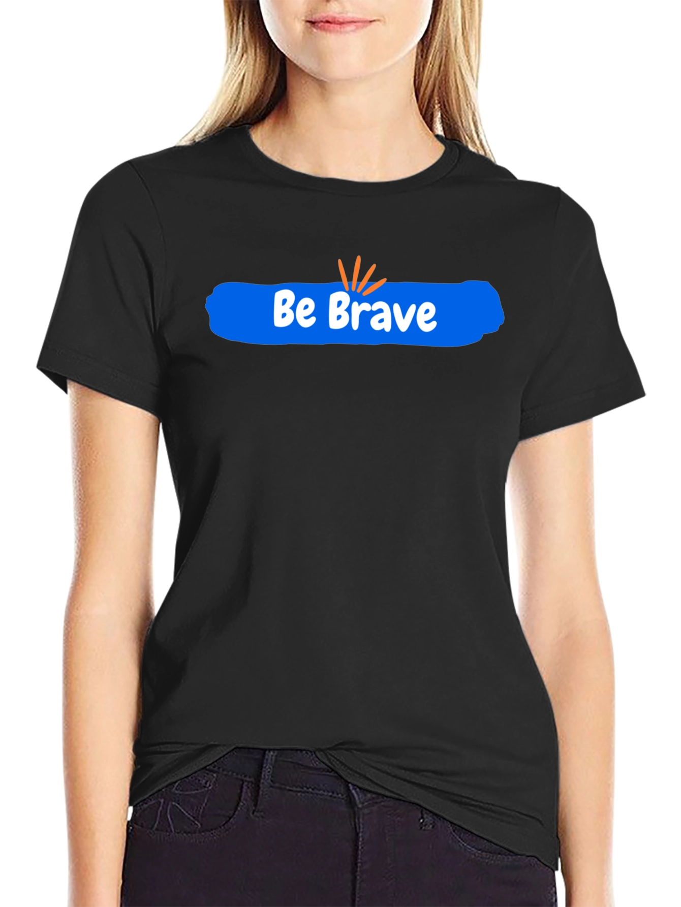 Be Brave Graphic Tee - Black Cotton Comfort