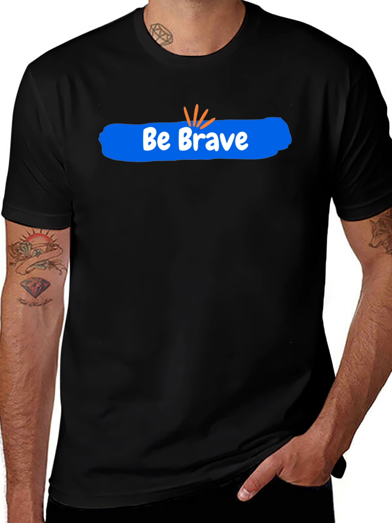 Be Brave Graphic Tee - Black Cotton Comfort