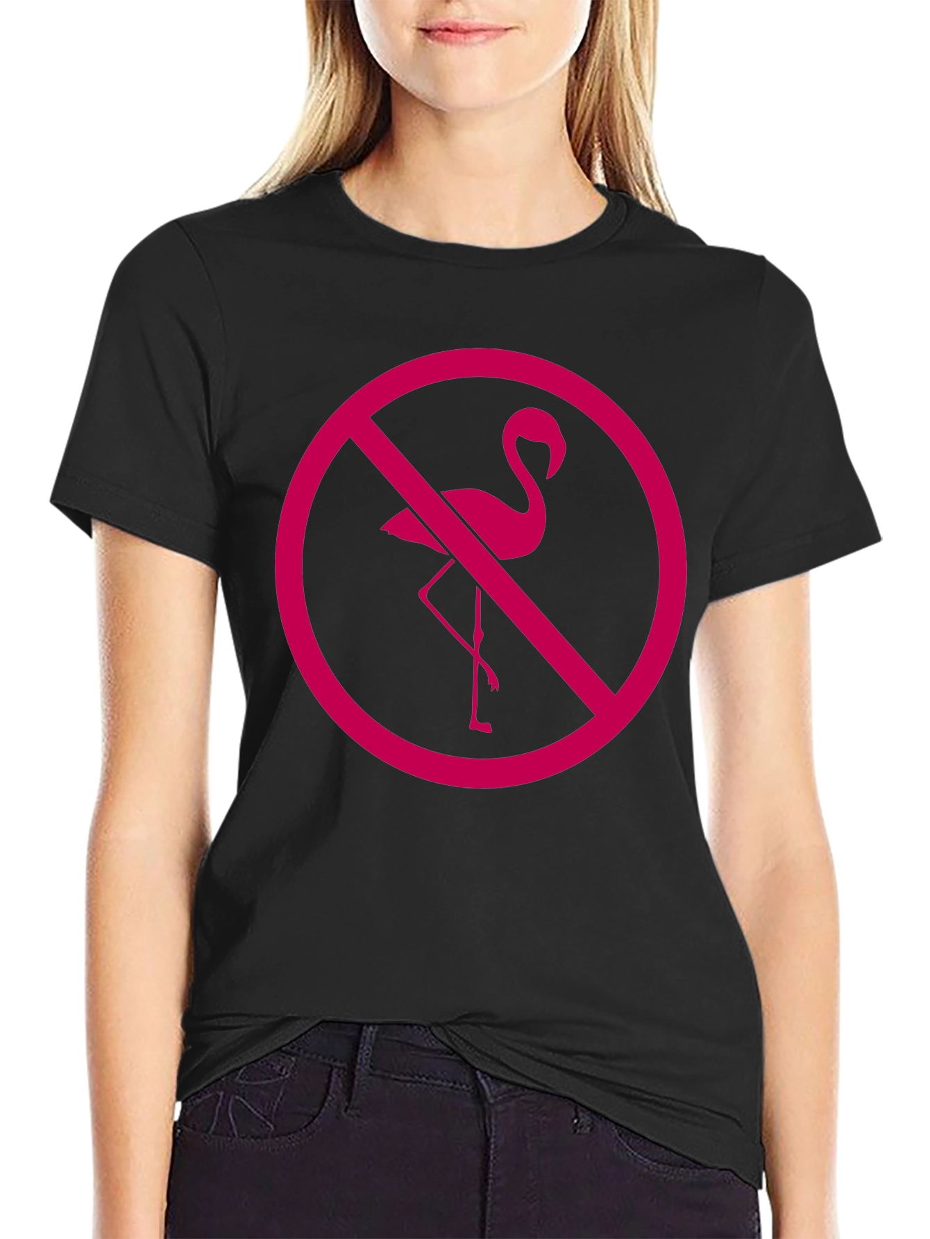 No Flamingos Allowed Black T-Shirt