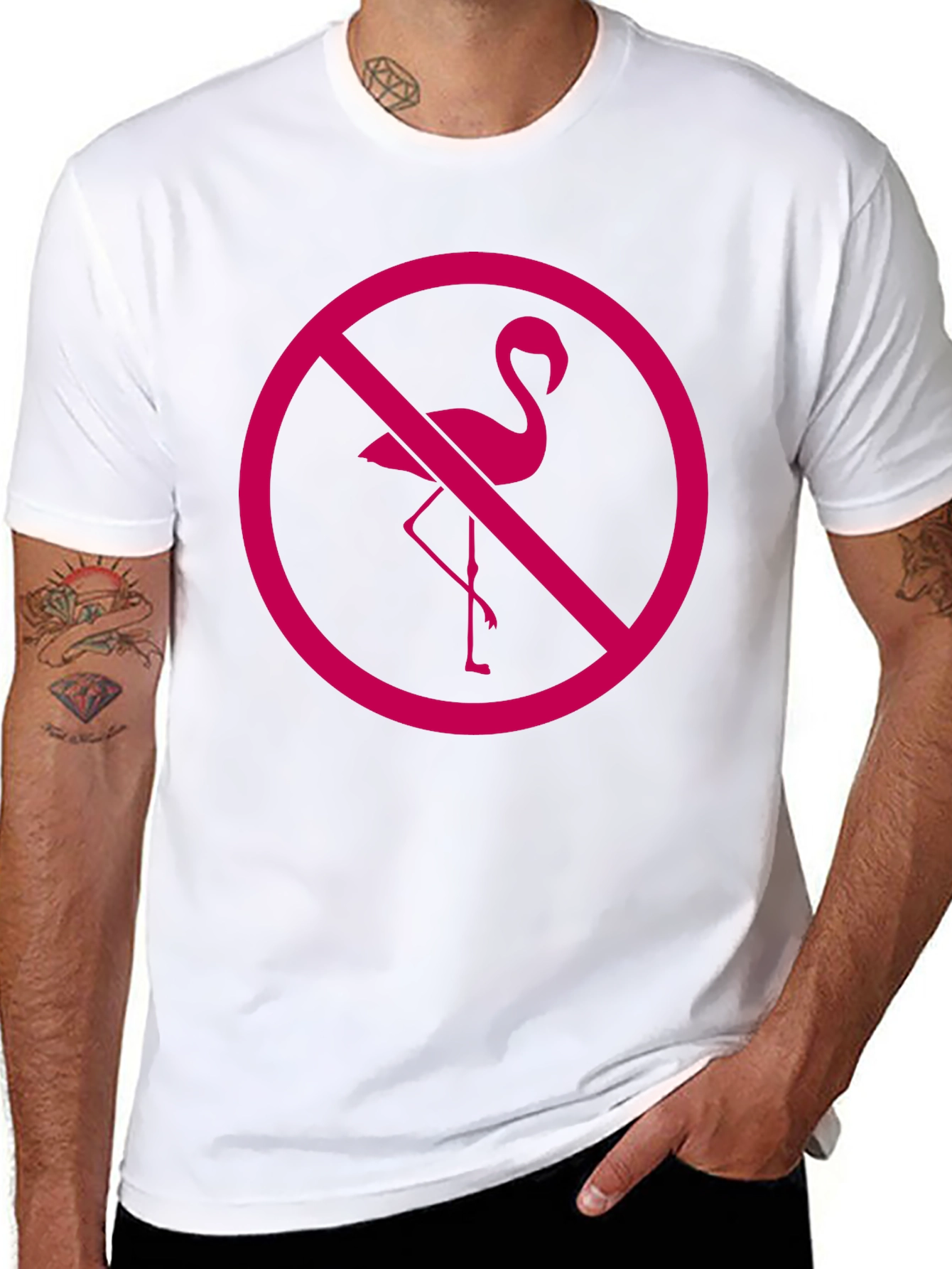 No Flamingos Allowed Black T-Shirt