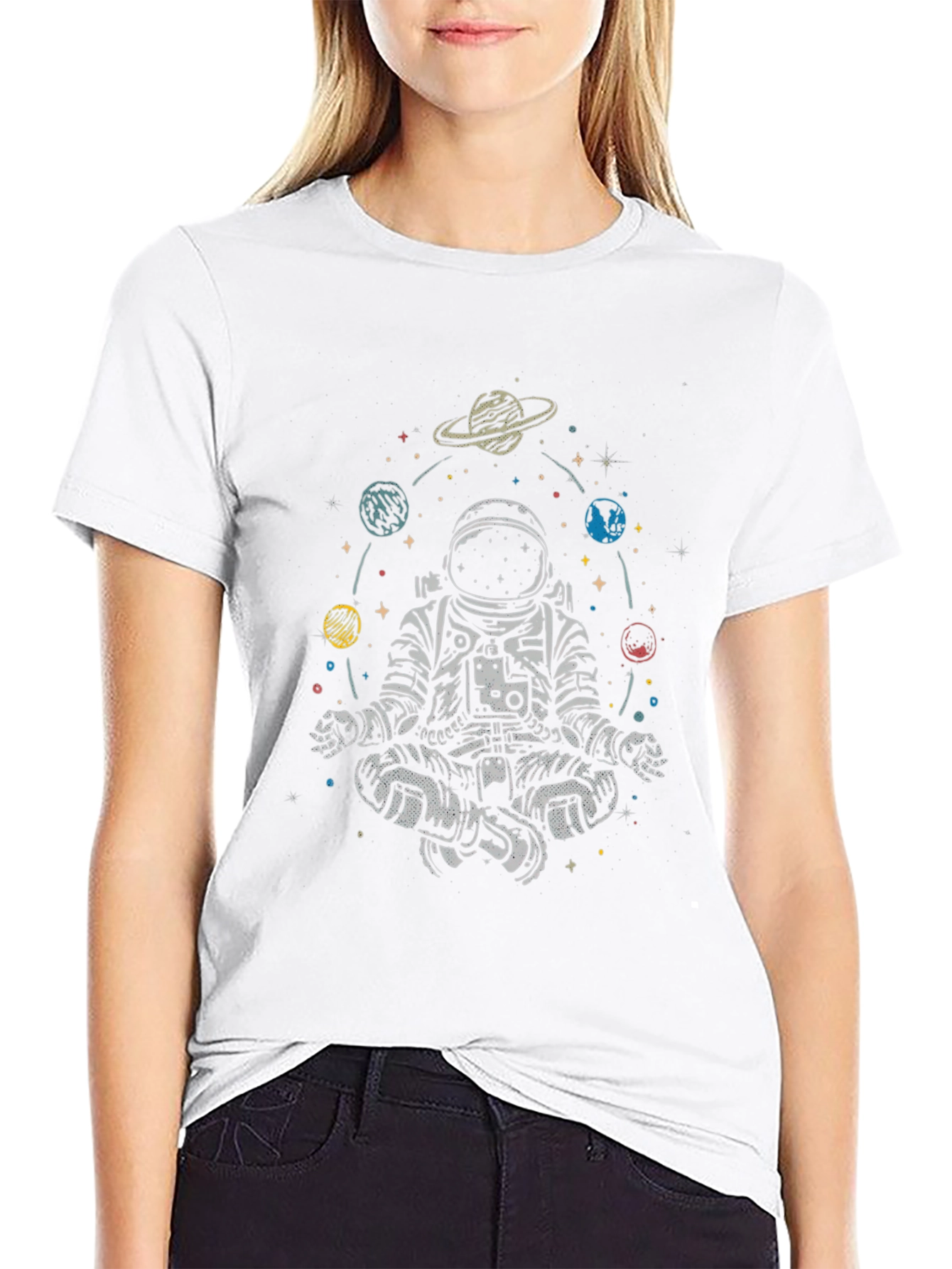 Astronaut Meditating Space T-Shirt - Relax in Style!
