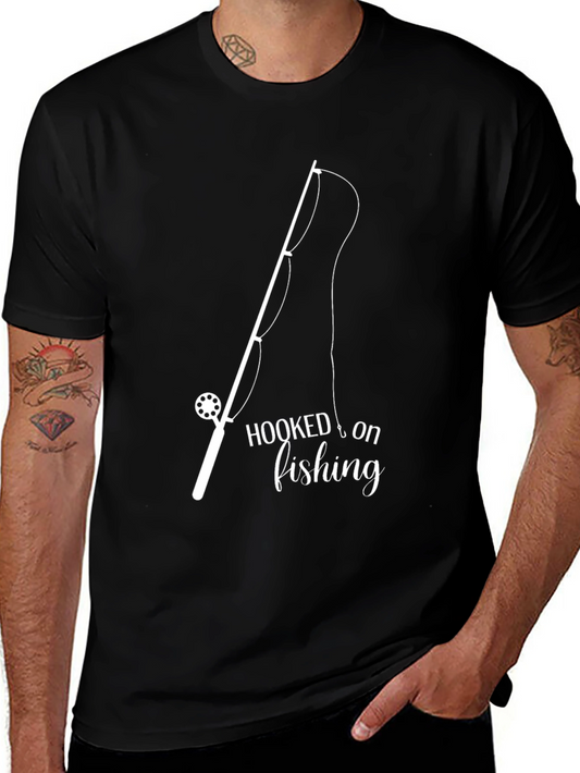 Hooked on Fishing Black T-Shirt