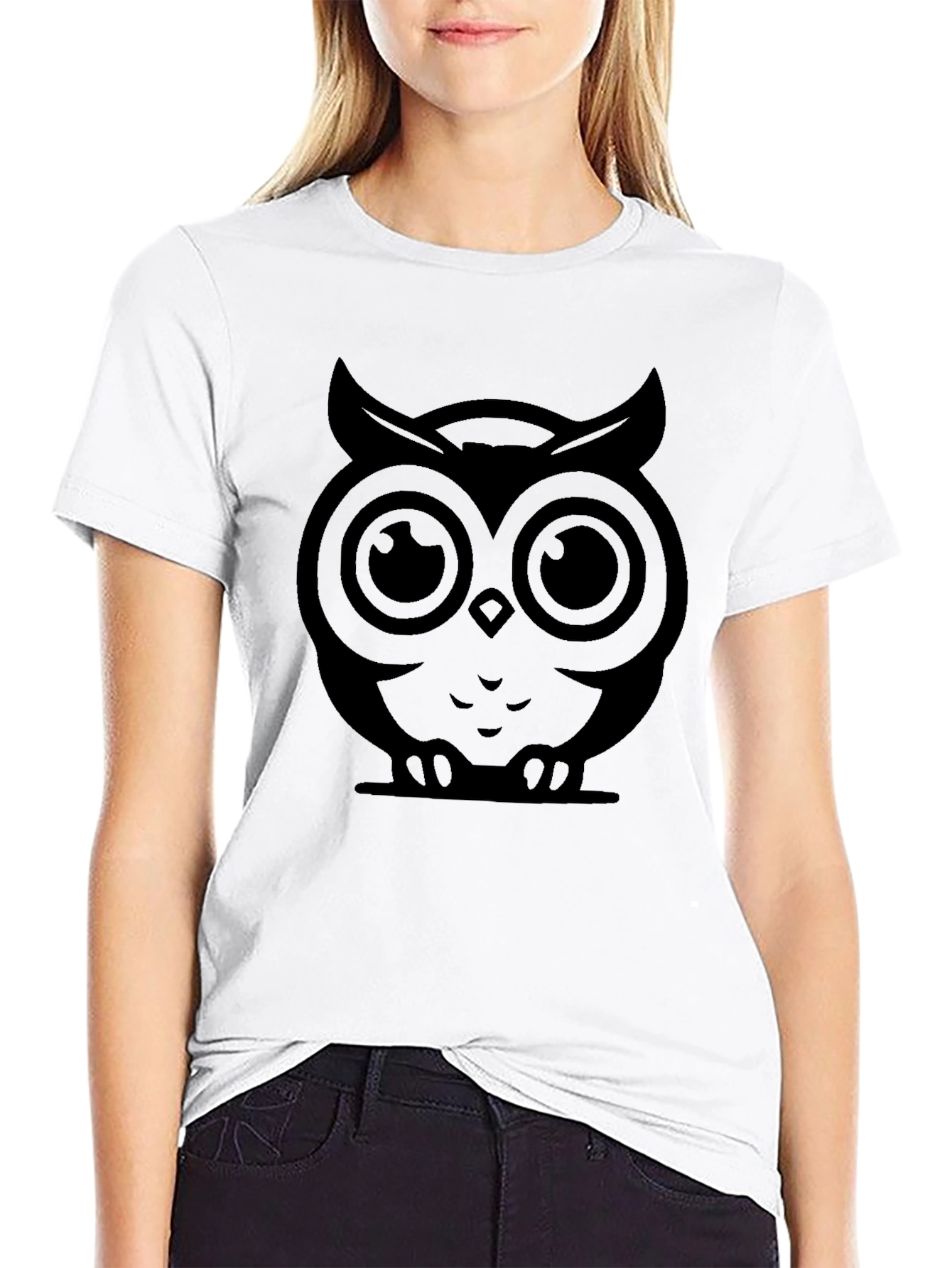 Mens Black Owl Graphic T-Shirt