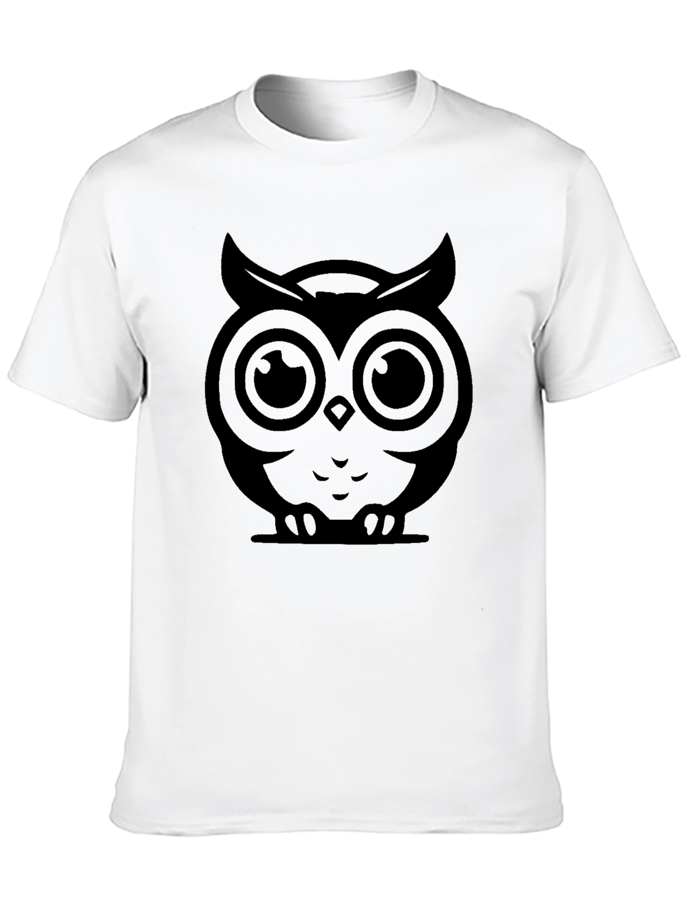 Mens Black Owl Graphic T-Shirt