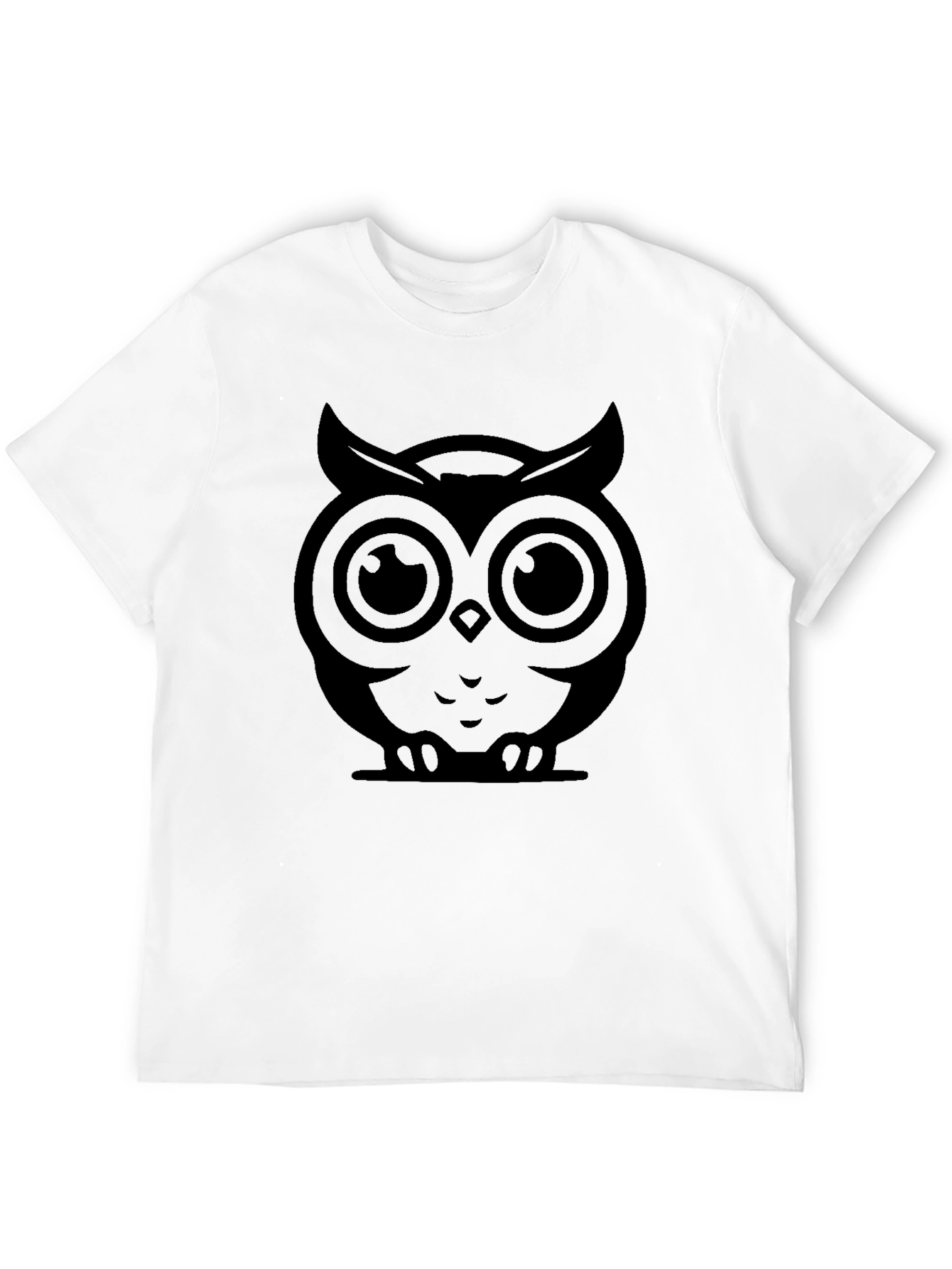 Mens Black Owl Graphic T-Shirt