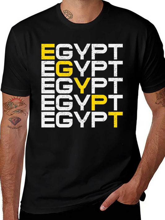 Egypt T-Shirt Graphic Print Black Tee