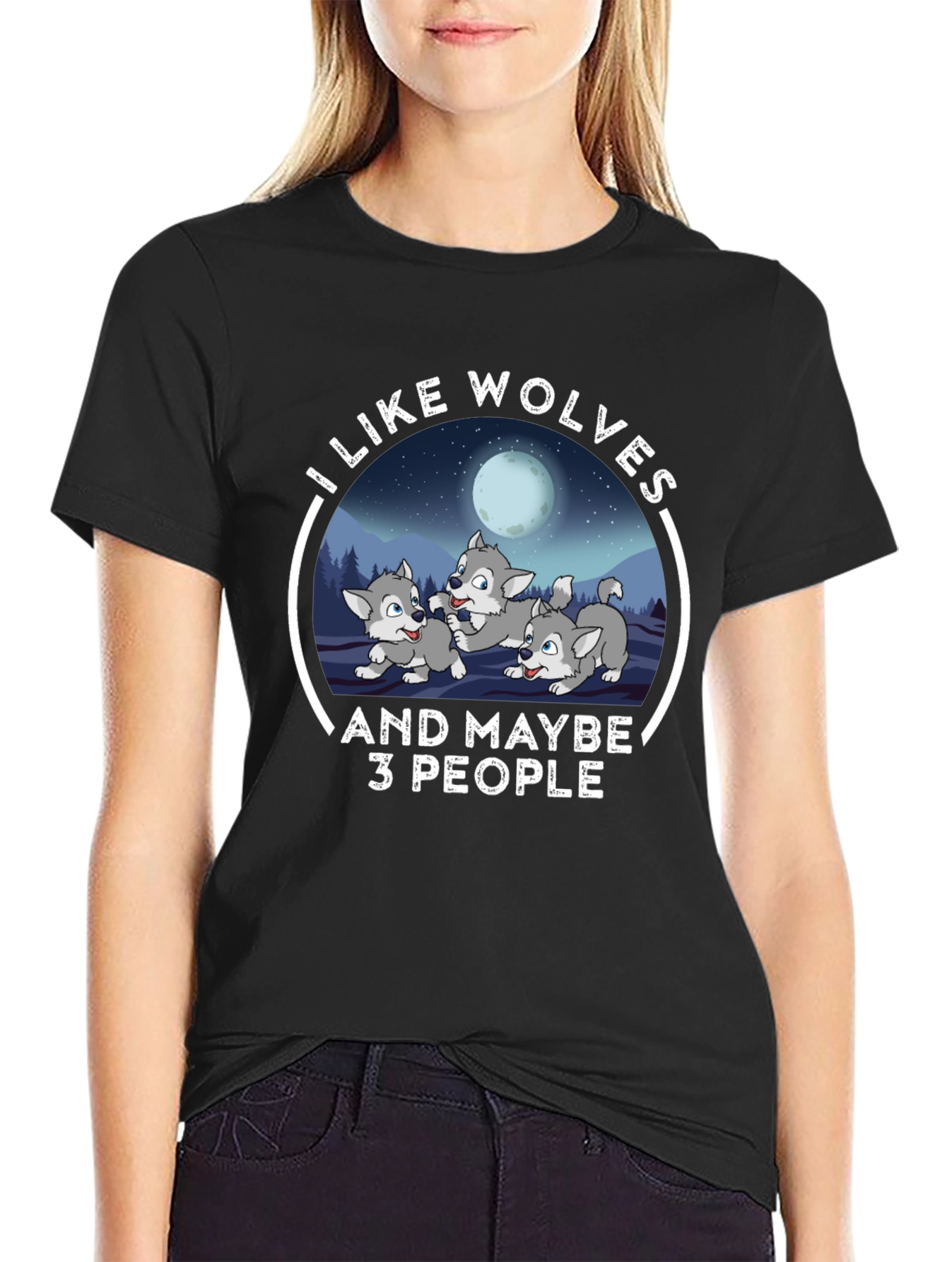 I Like Wolves and Maybe 3 People Tee
