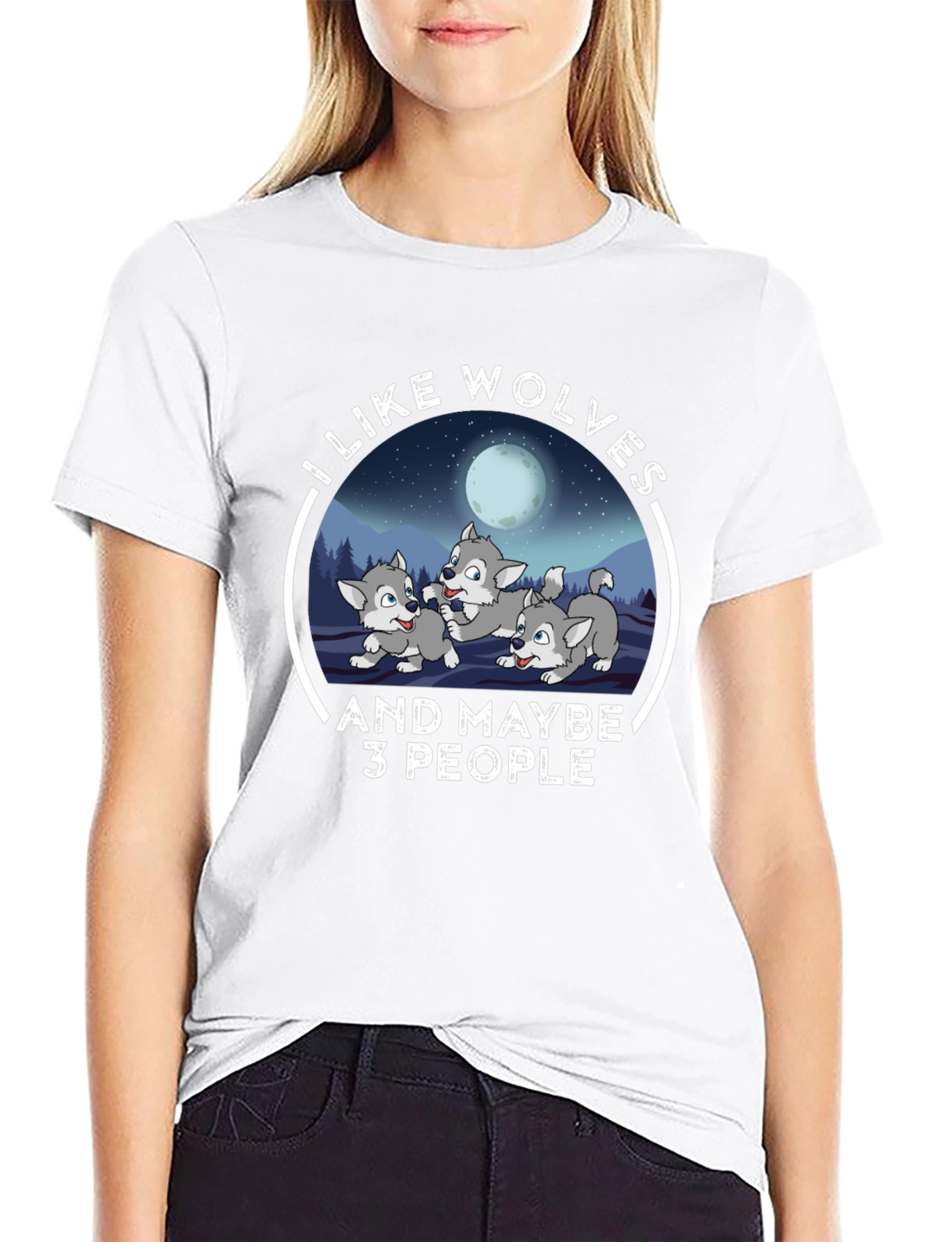 I Like Wolves and Maybe 3 People Tee