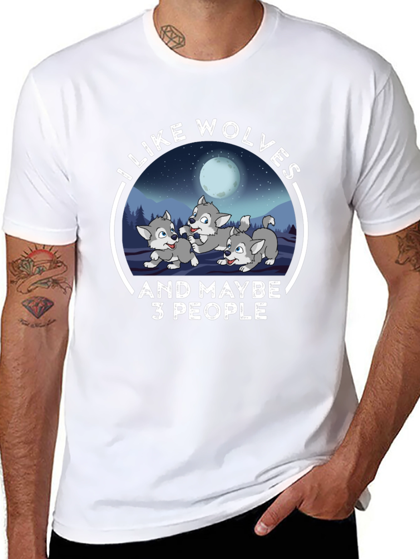 I Like Wolves and Maybe 3 People Tee