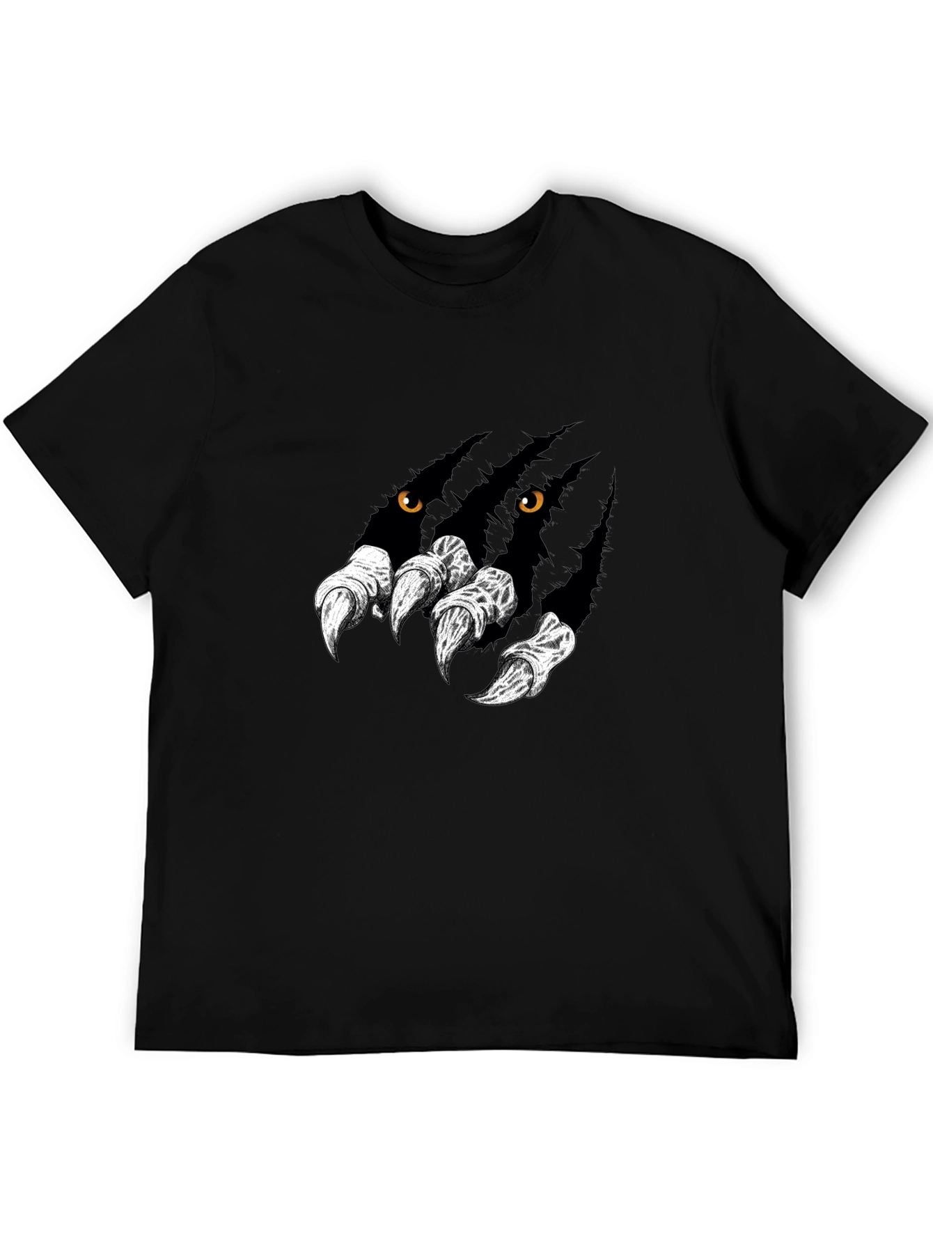 Mens Black Graphic Tee - Wolf Claw Design
