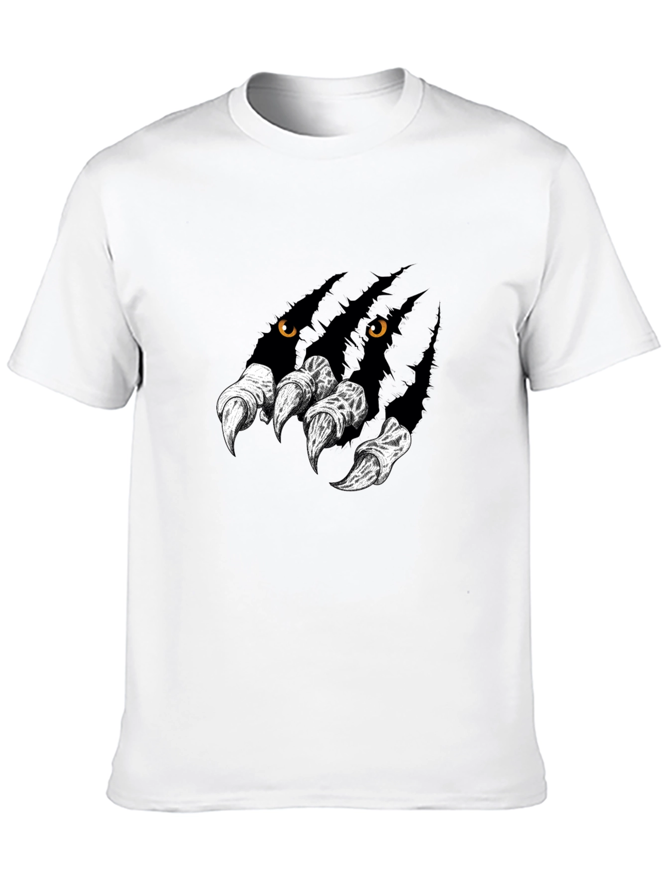 Mens Black Graphic Tee - Wolf Claw Design