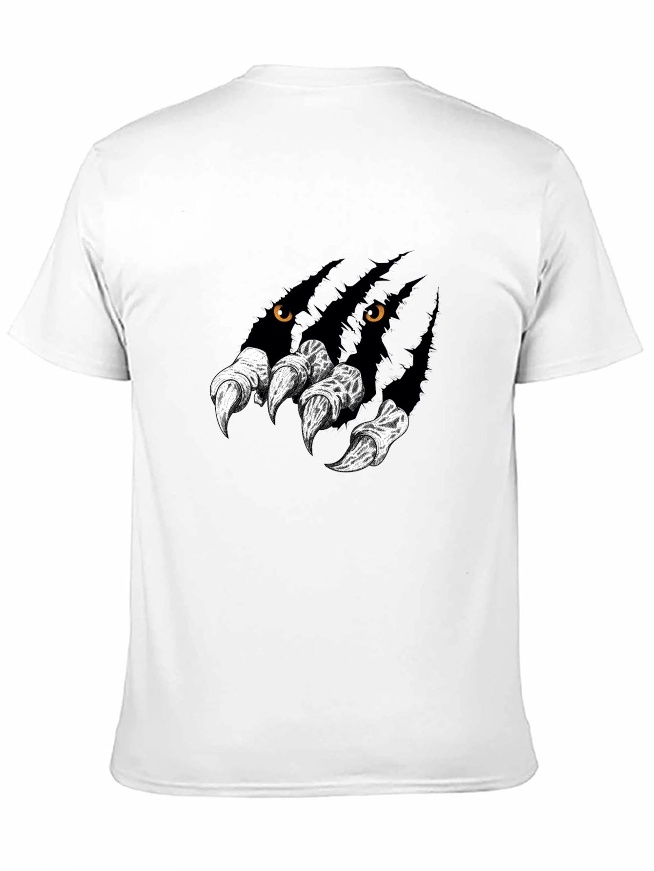 Mens Black Graphic Tee - Wolf Claw Design