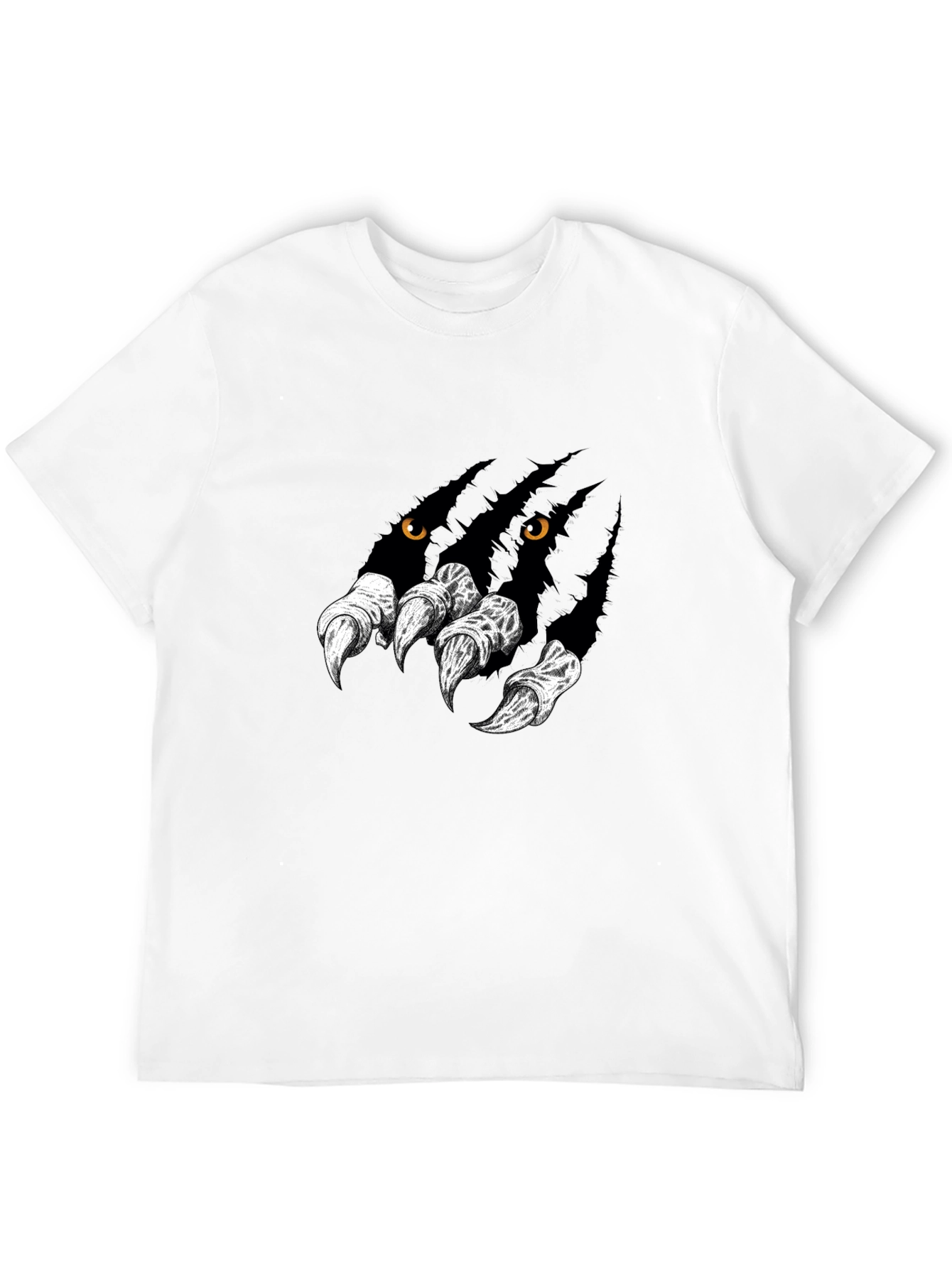 Mens Black Graphic Tee - Wolf Claw Design