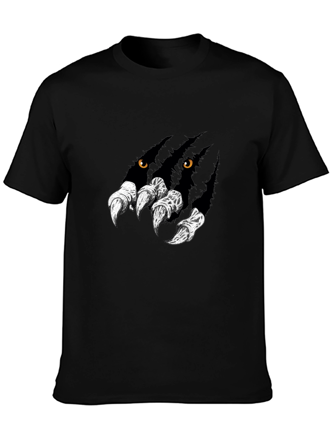 Mens Black Graphic Tee - Wolf Claw Design