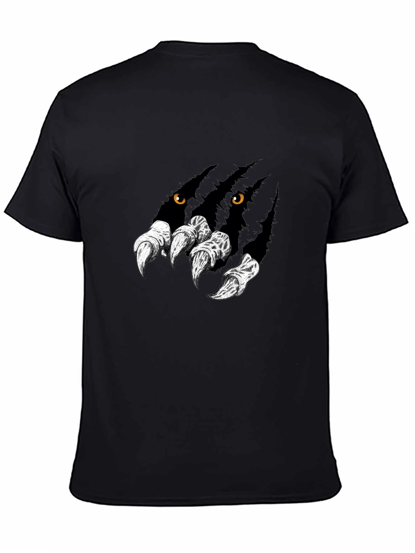 Mens Black Graphic Tee - Wolf Claw Design