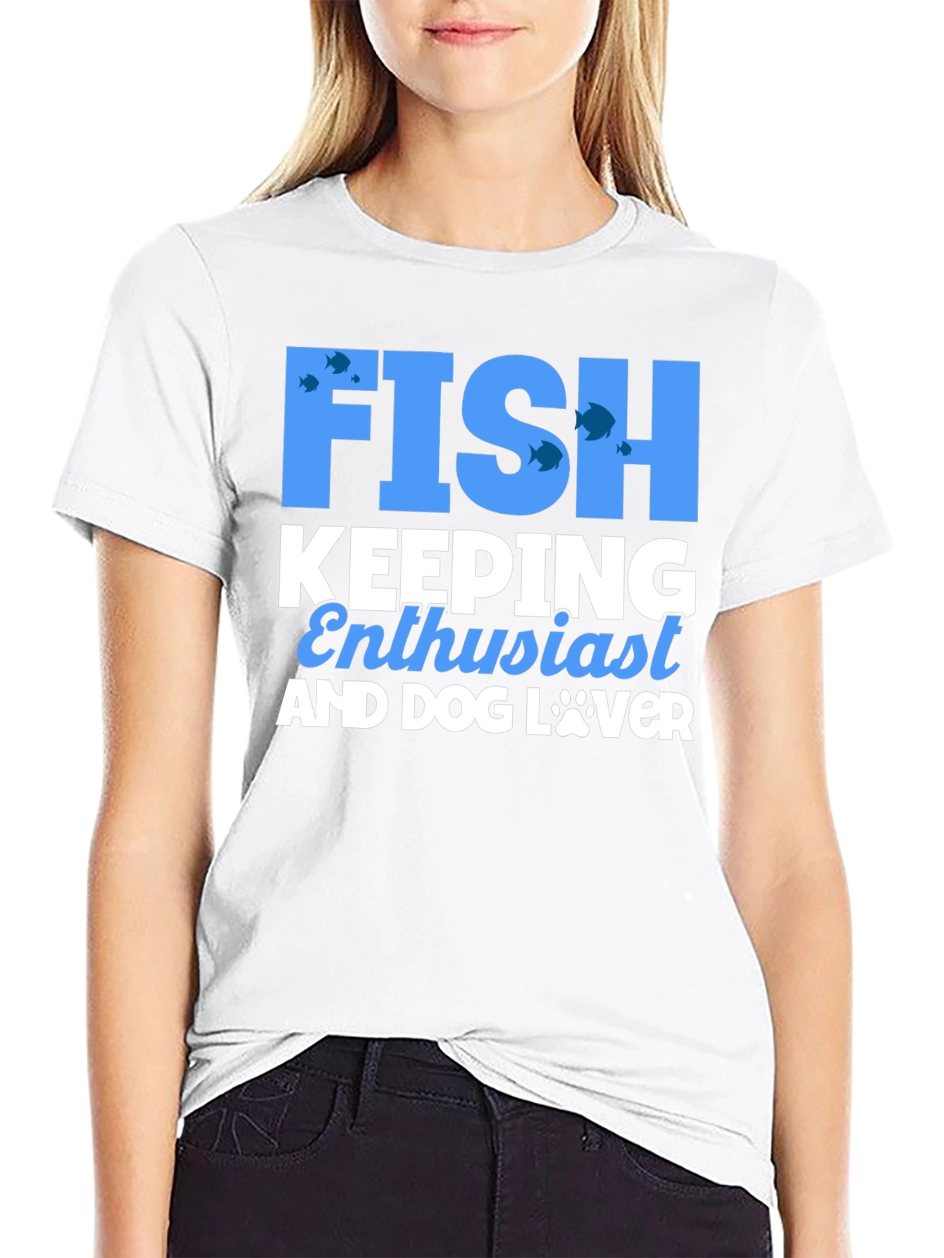 Fish Keeping Enthusiast & Dog Lover Black T-Shirt