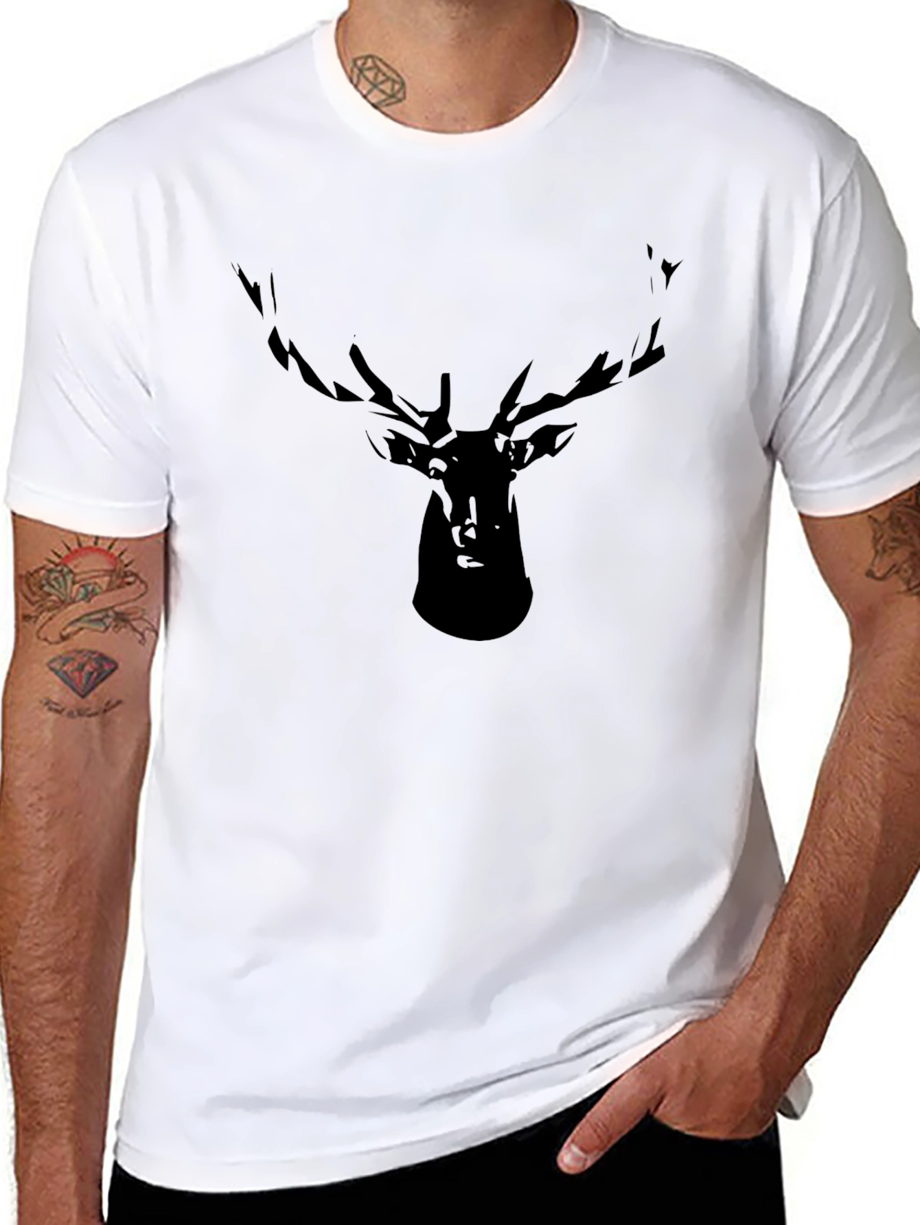 Black Deer Silhouette Graphic Tee