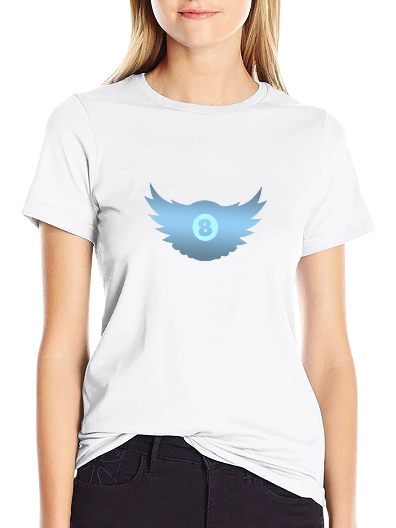 Winged 8-Ball Graphic Tee - Black