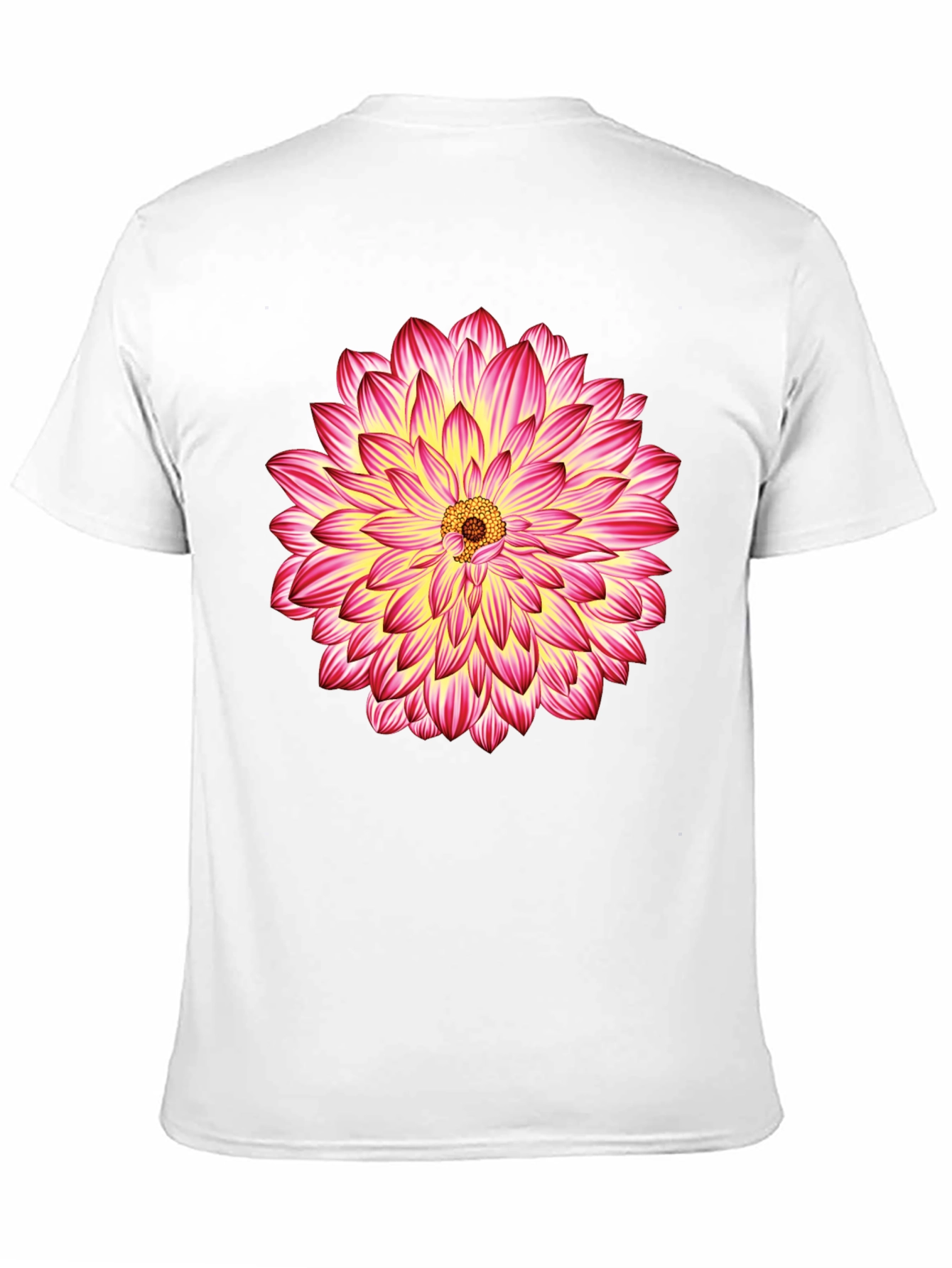 Black T-Shirt with Pink & Yellow Flower Graphic