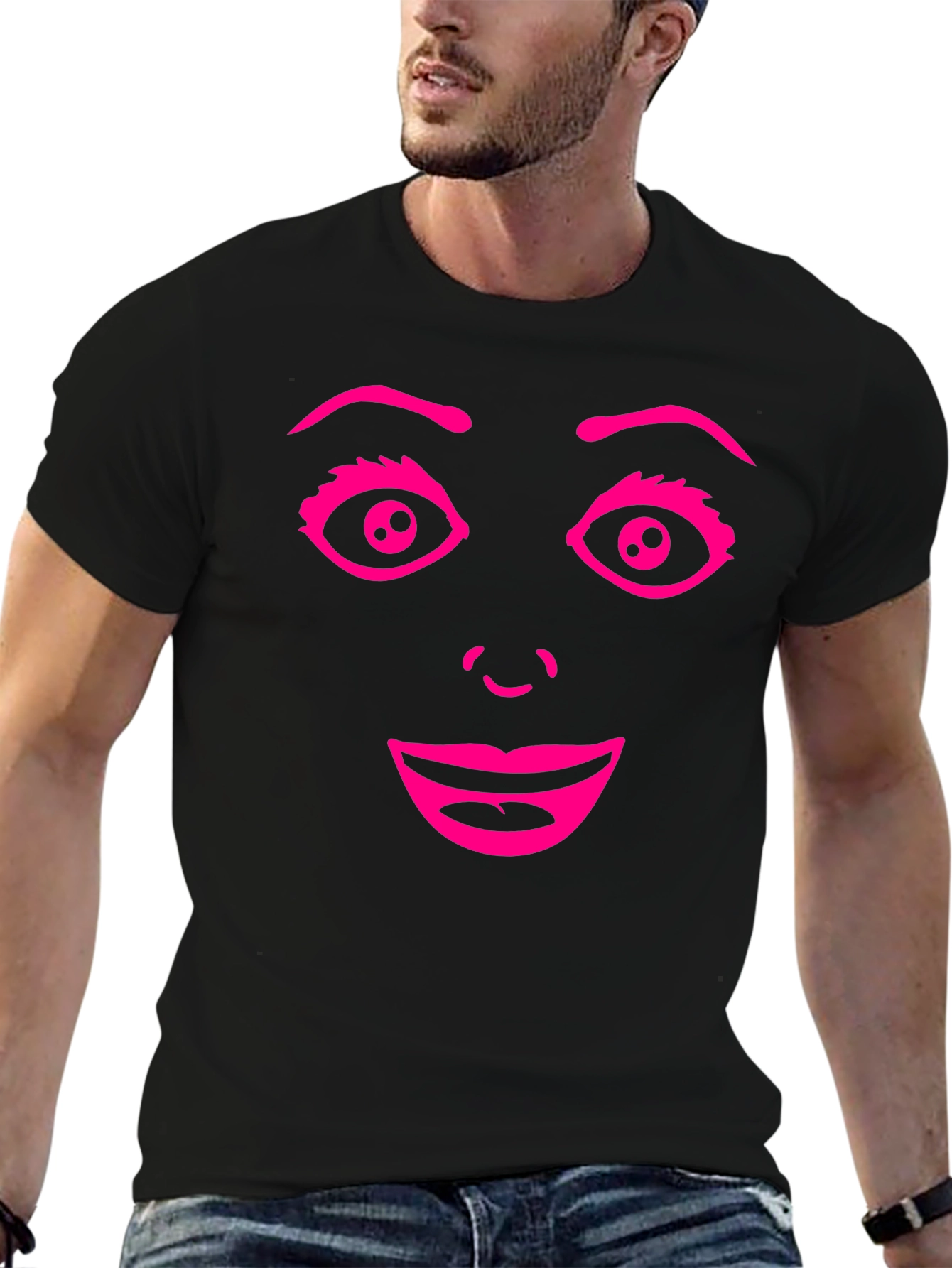 Funny Face Graphic Tee - Black