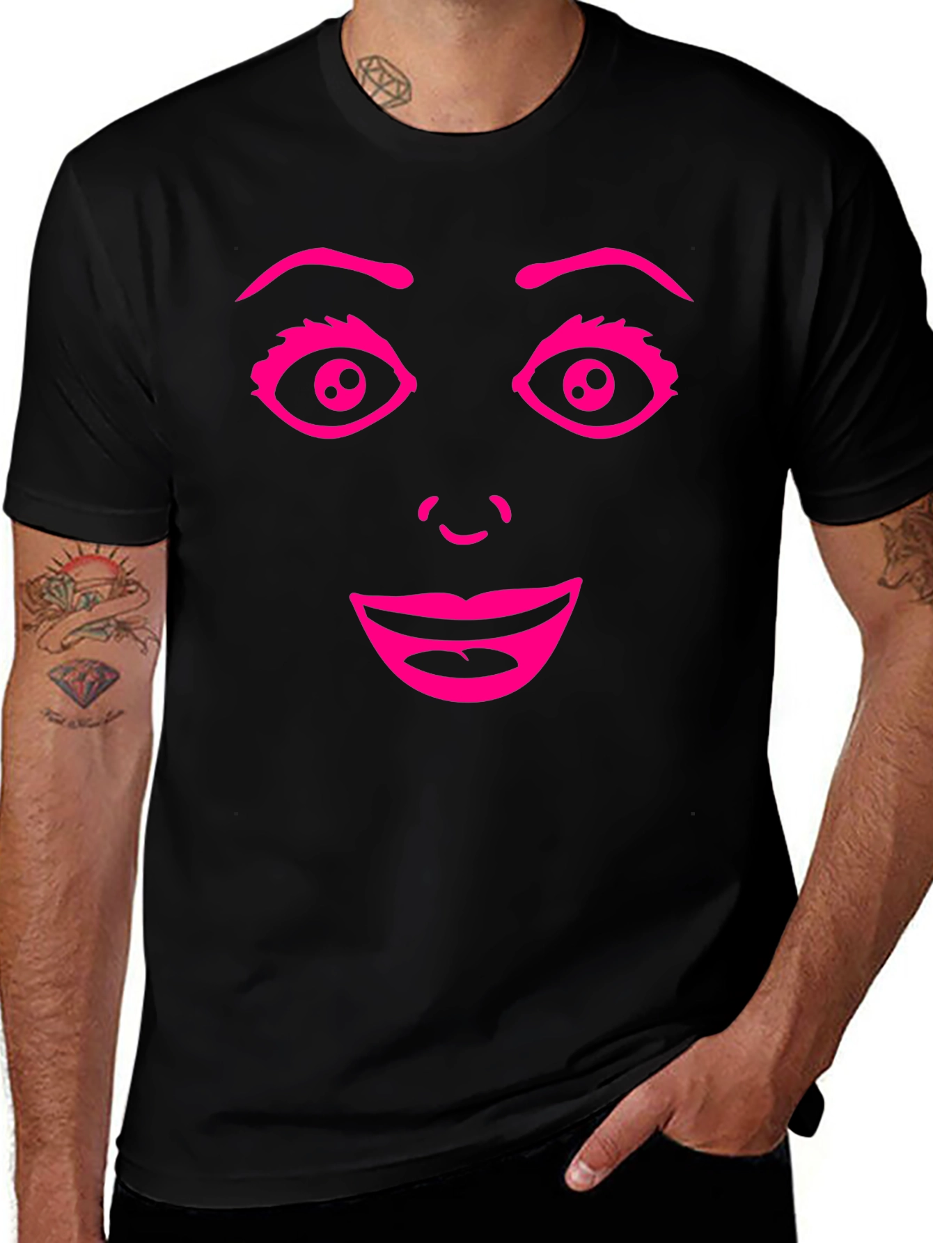 Funny Face Graphic Tee - Black