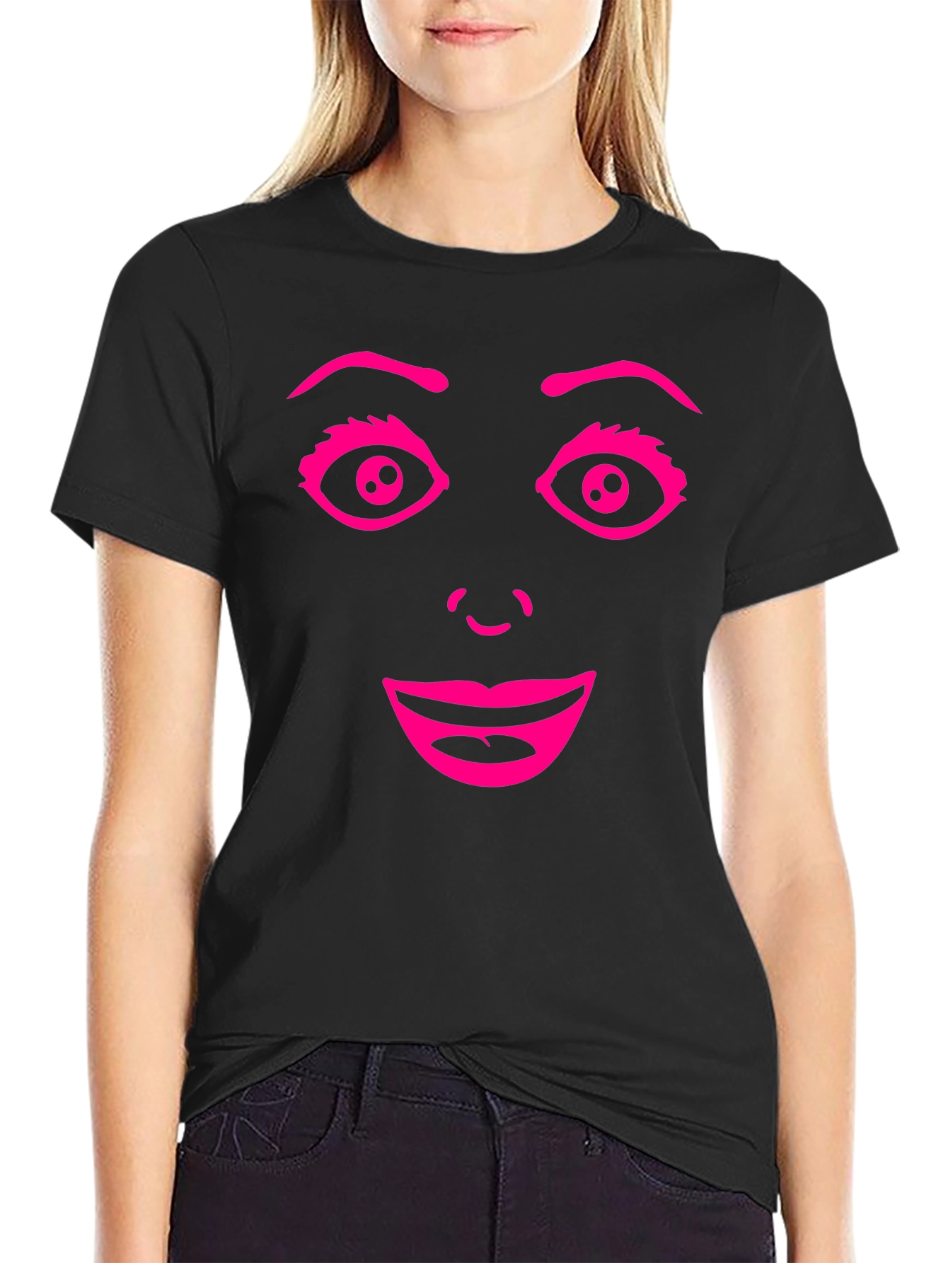 Funny Face Graphic Tee - Black