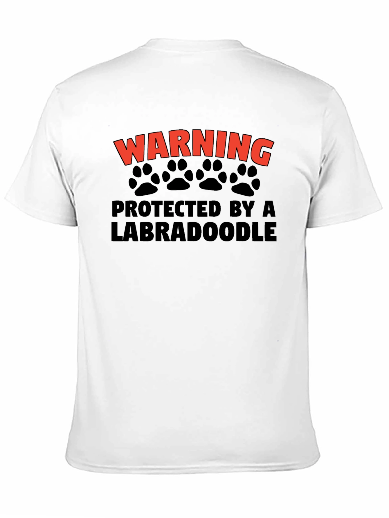 Warning Protected by a Labradoodle Black T-Shirt