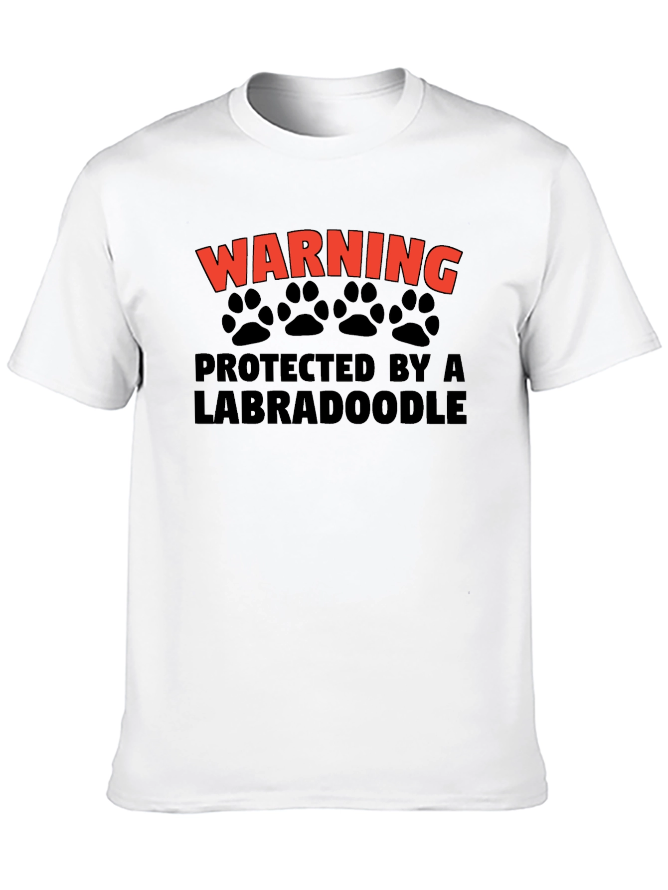 Warning Protected by a Labradoodle Black T-Shirt