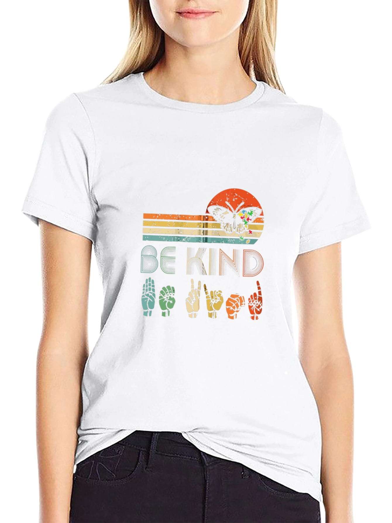 Be Kind Butterfly ASL Graphic T-Shirt