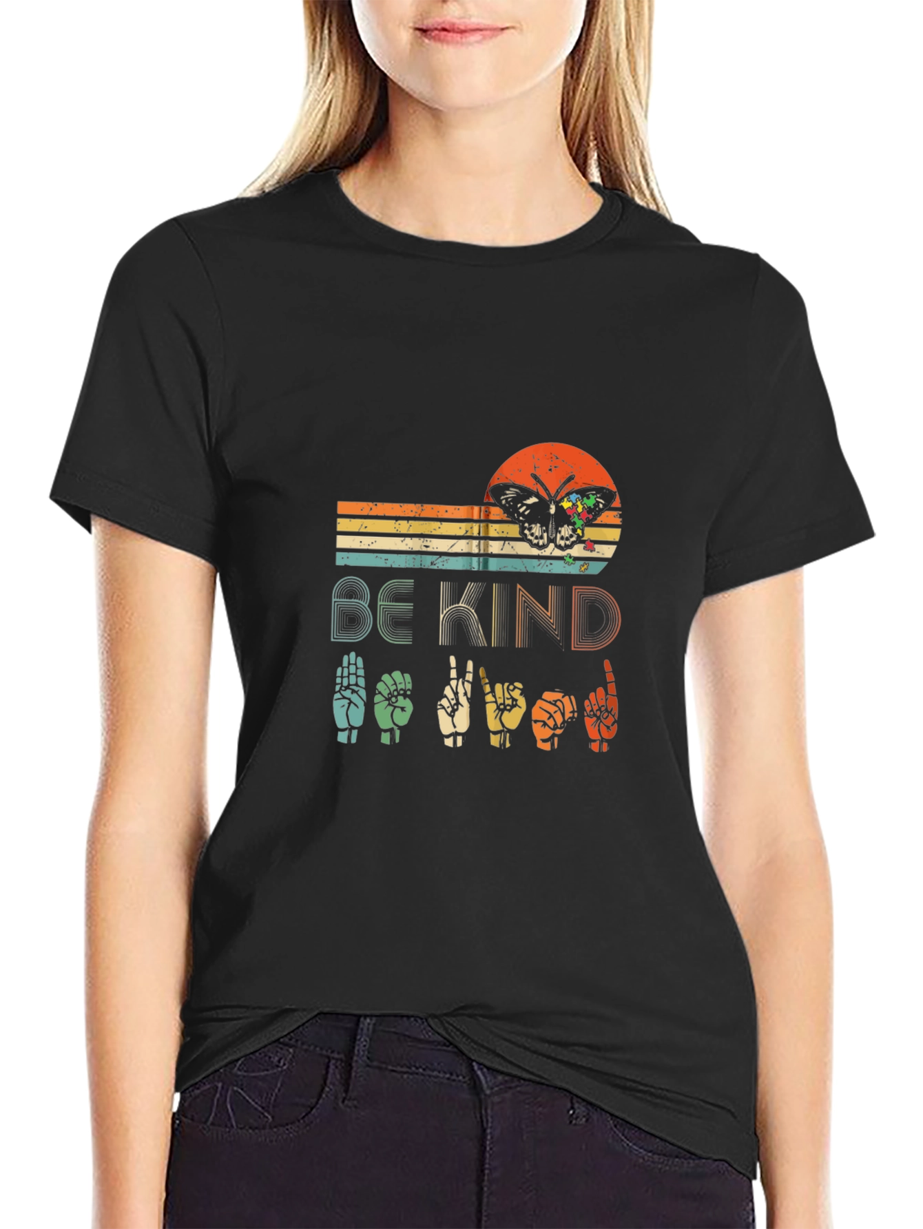 Be Kind Butterfly ASL Graphic T-Shirt