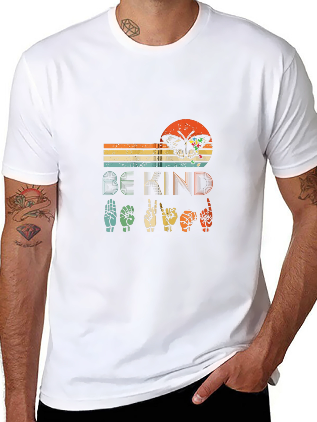 Be Kind Butterfly ASL Graphic T-Shirt