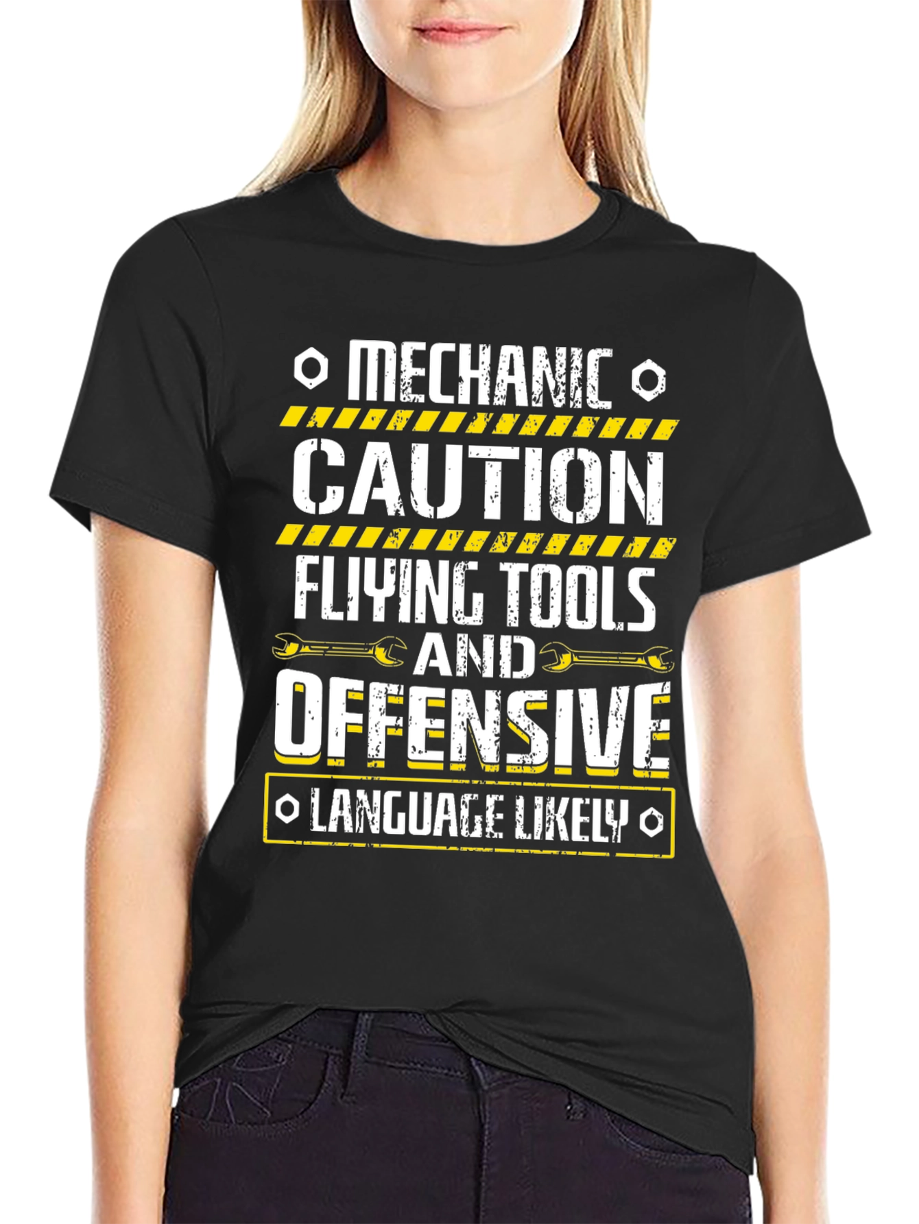 Mechanic Caution T-Shirt Funny Offensive Language