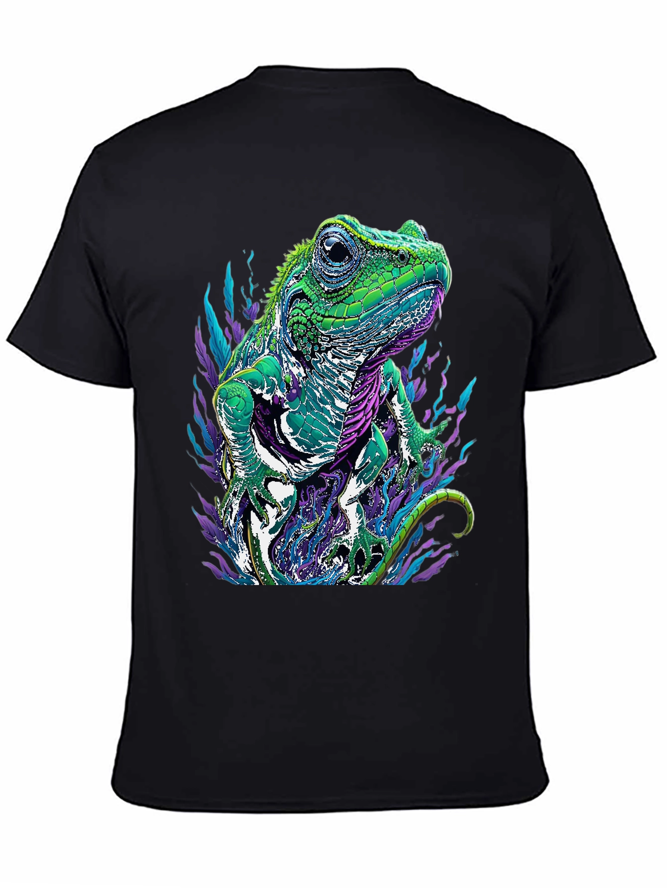 Iguana Graphic Tee - Mens Black Lizard T-Shirt