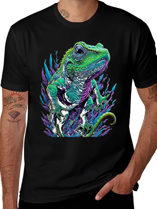 Iguana Graphic Tee - Mens Black Lizard T-Shirt