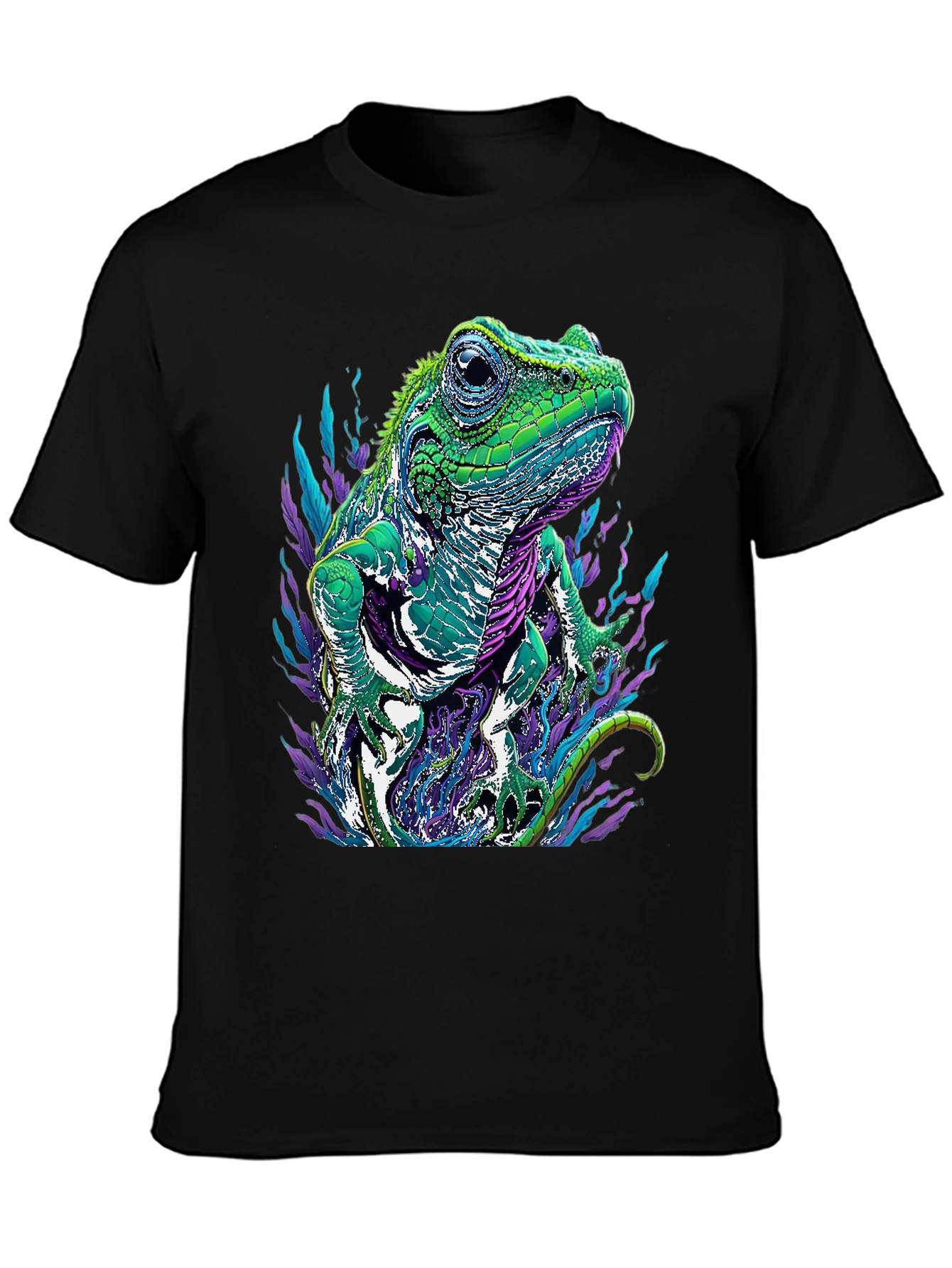Iguana Graphic Tee - Mens Black Lizard T-Shirt