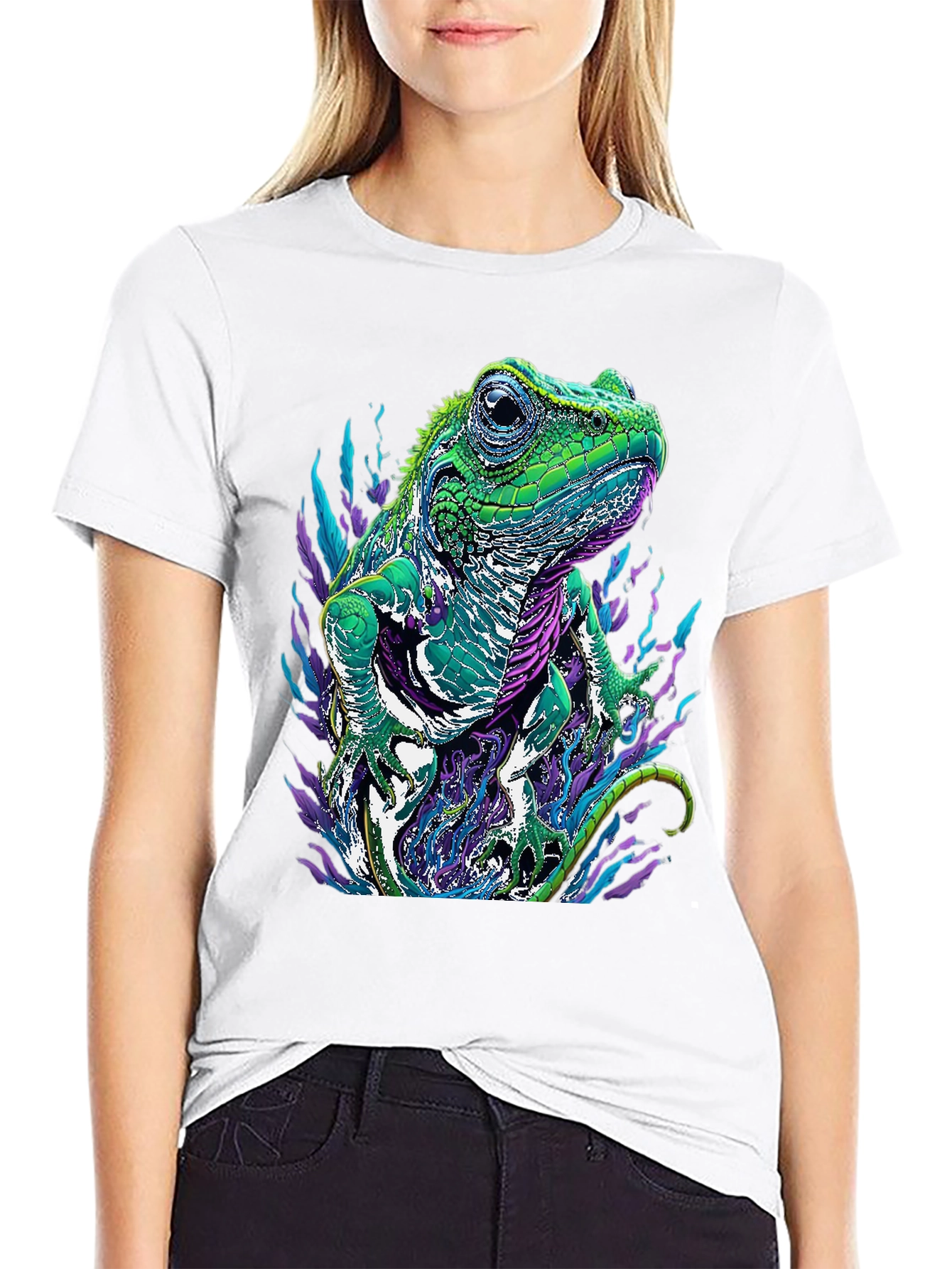 Iguana Graphic Tee - Mens Black Lizard T-Shirt